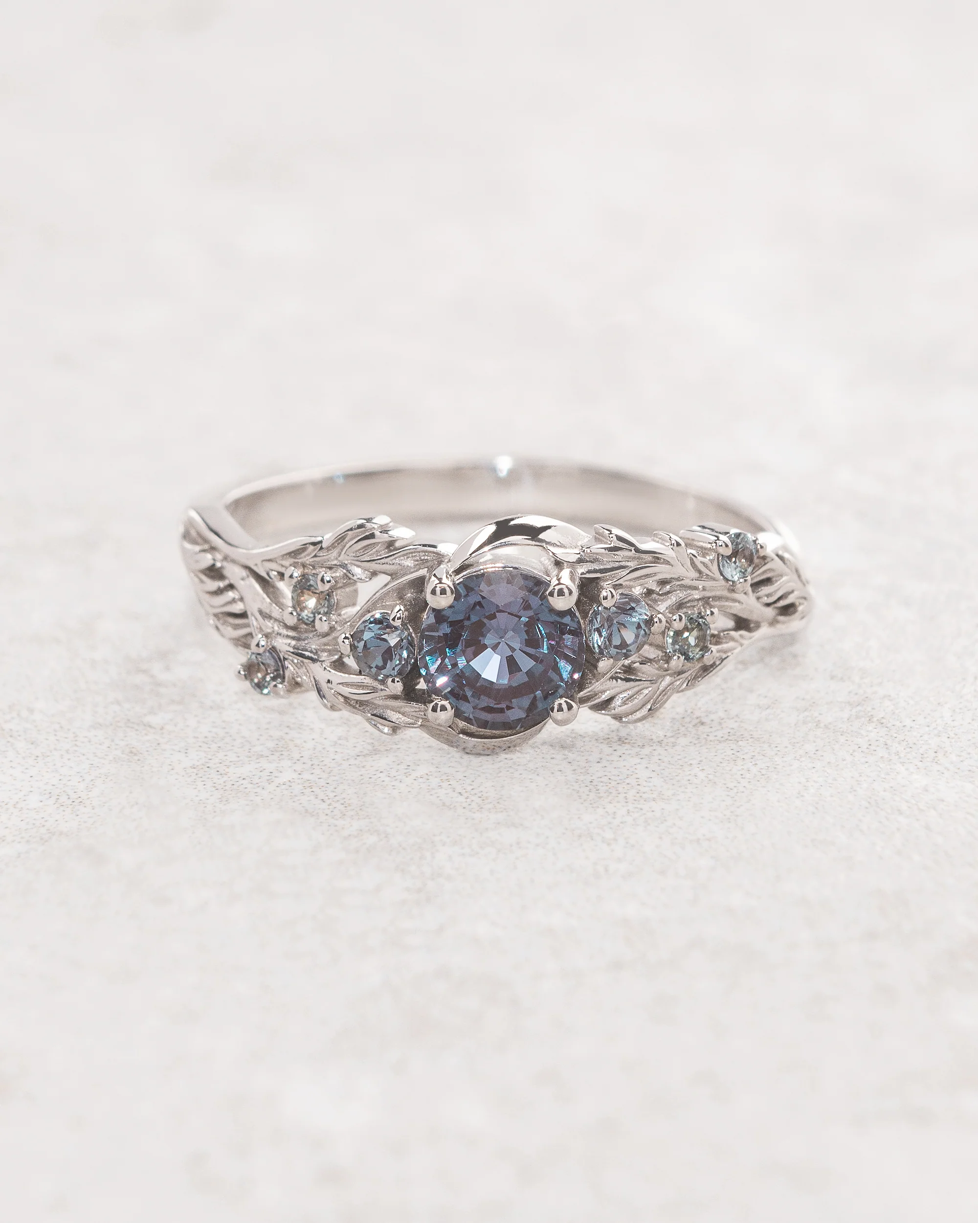 Alexandrite ring set for engagement / Japanese Maple - Image 3