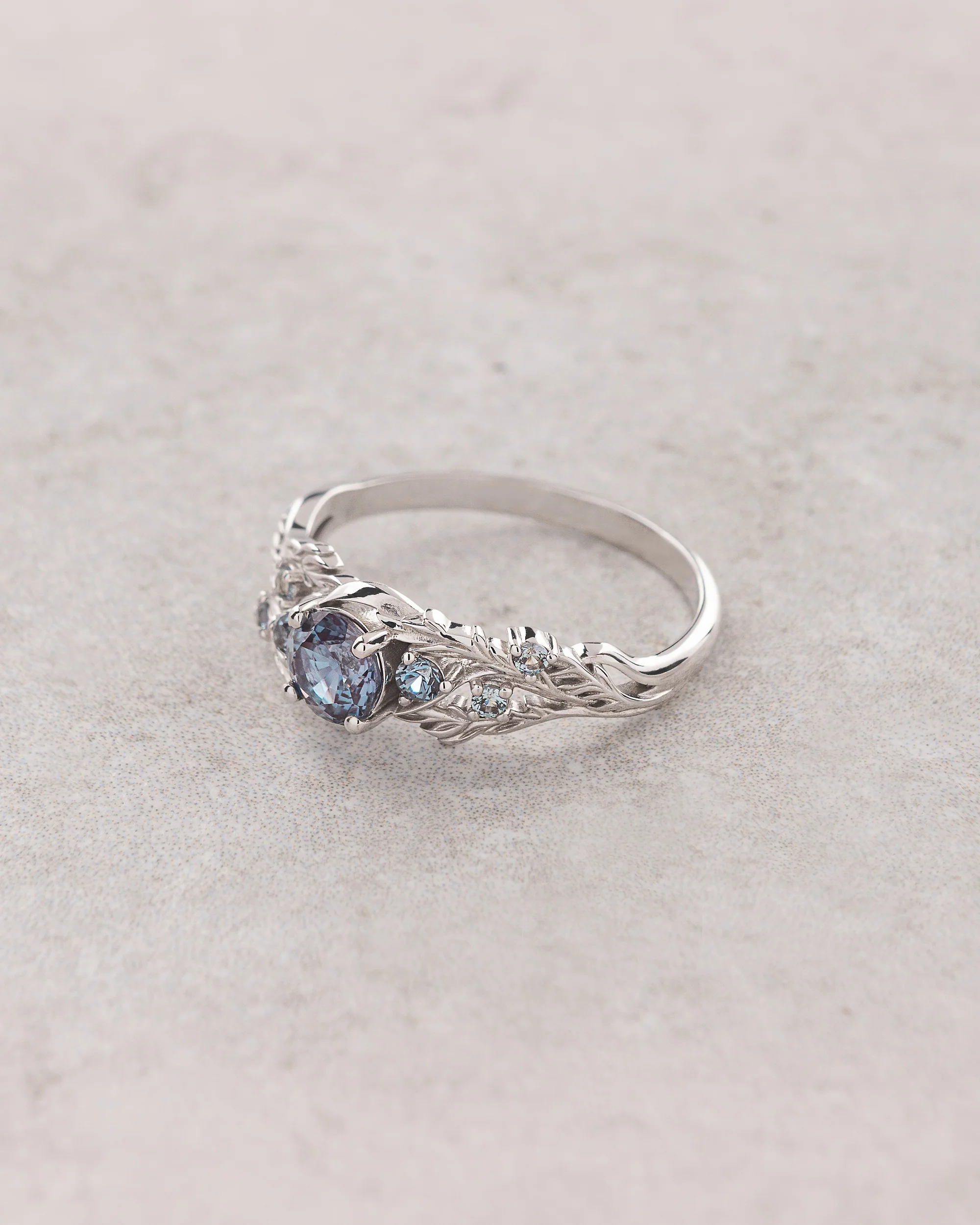 Alexandrite ring set for engagement / Japanese Maple - Image 4