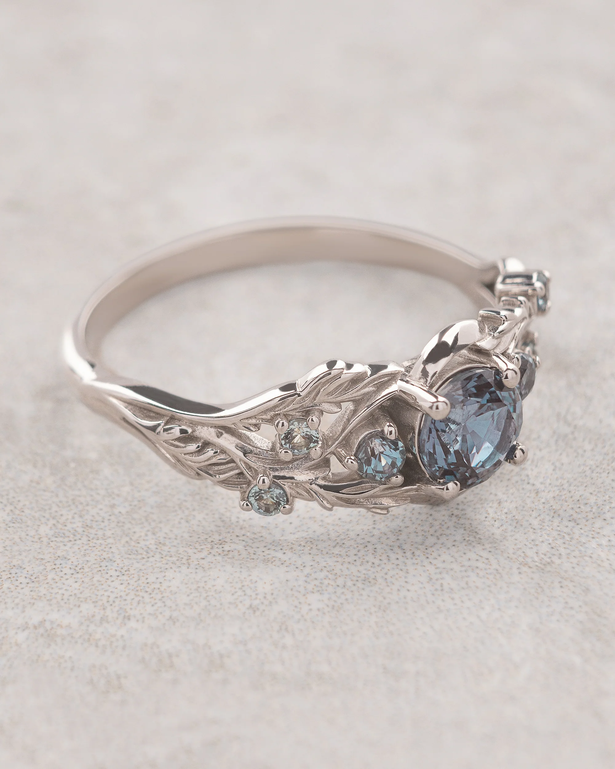 Alexandrite ring set for engagement / Japanese Maple - Image 5