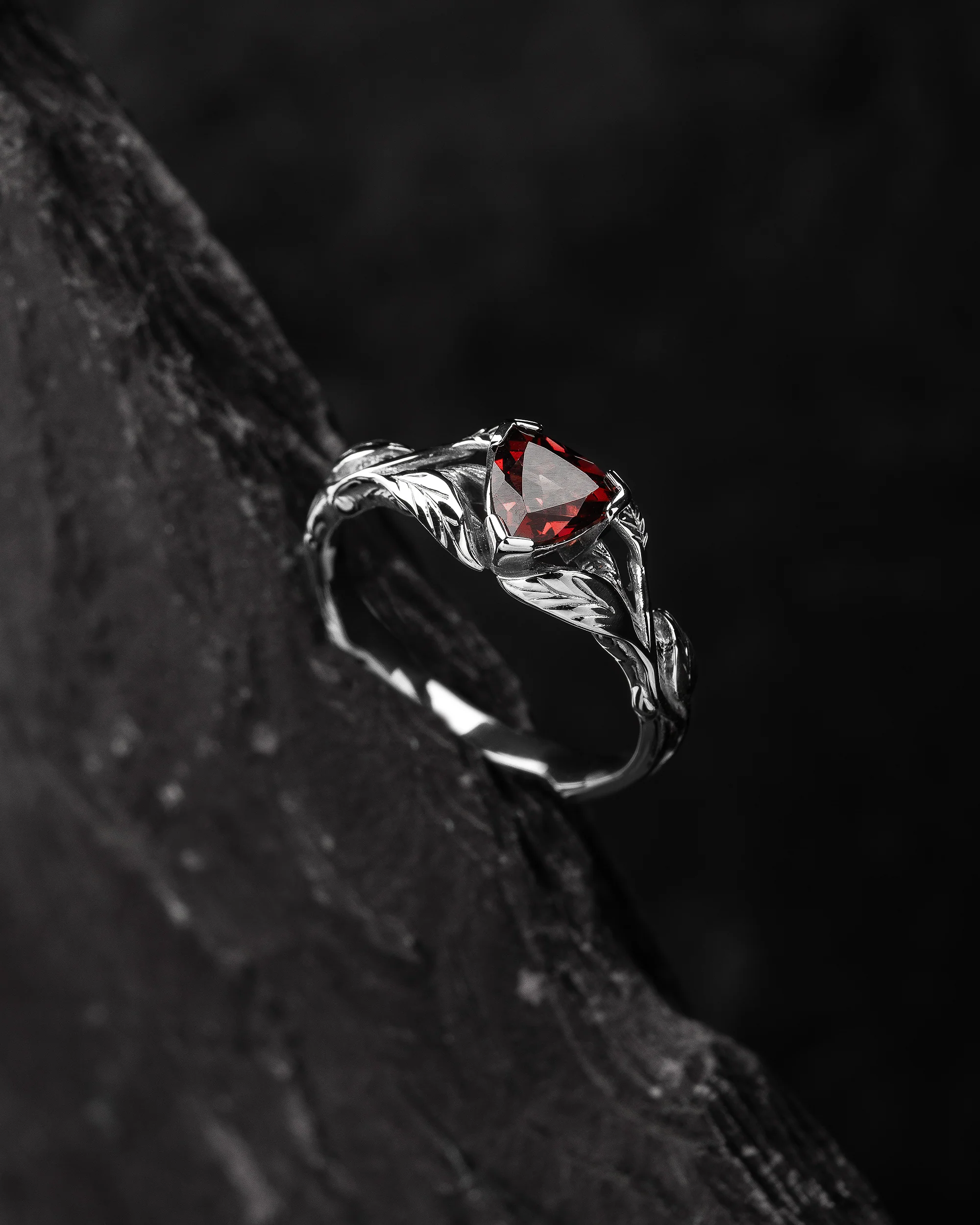 Clematis | branch engagement ring setting, trillion gemstone - Image 10