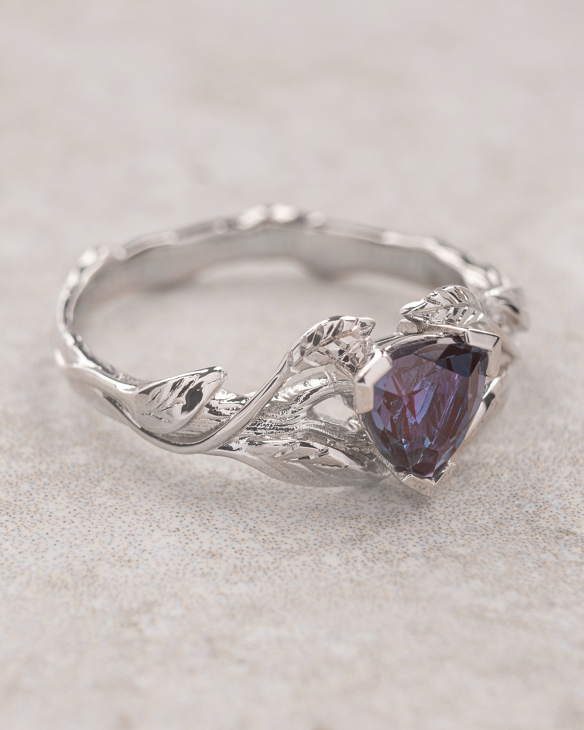 Clematis | branch engagement ring setting, trillion gemstone - Image 5