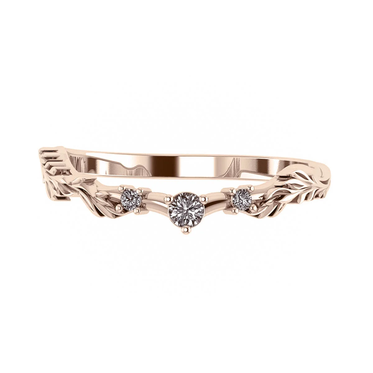 Custom order: Japanese Maple band with light pink sapphires - Image 2