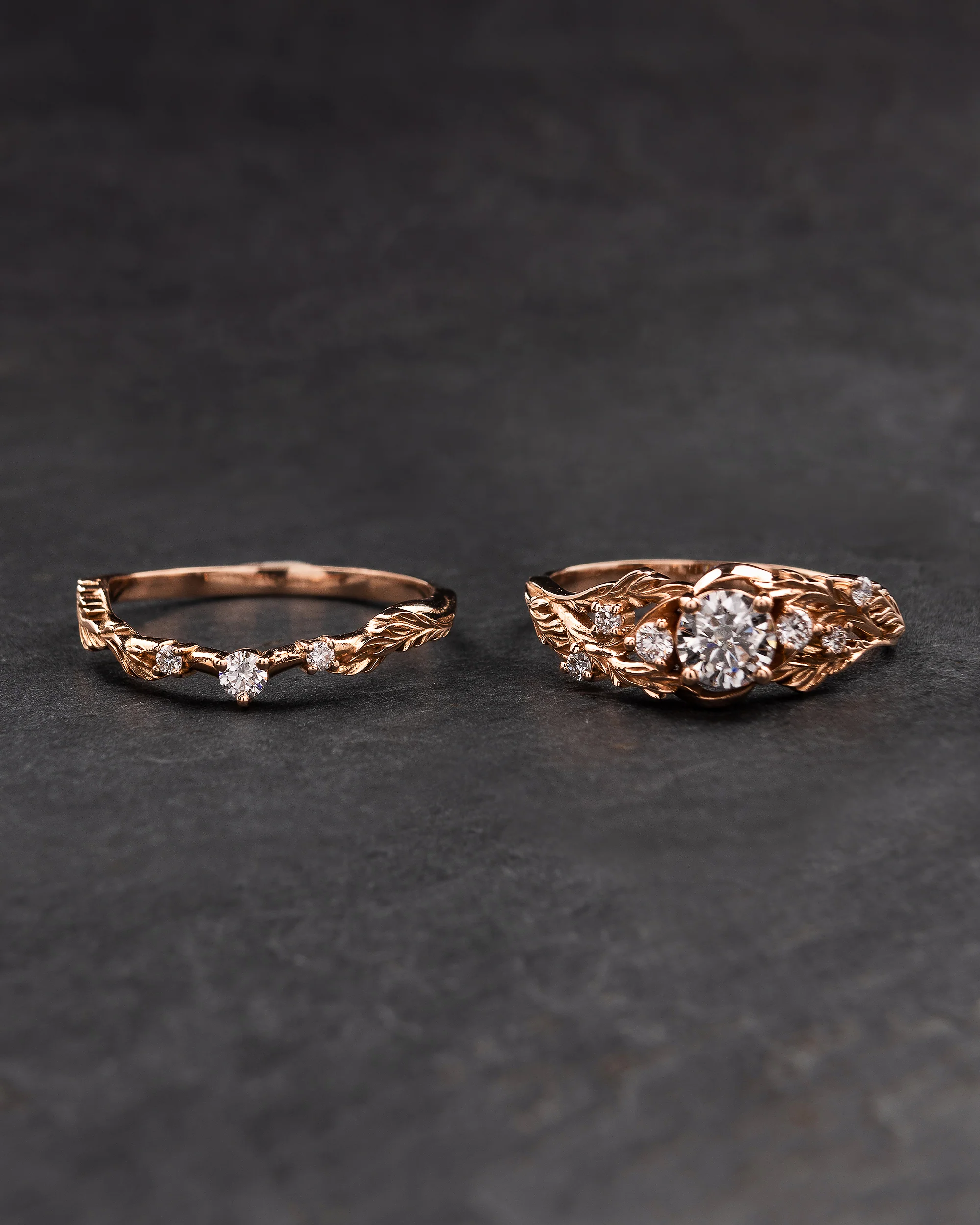 Forest nymph engagement ring with diamonds / Japanese Maple - Image 5