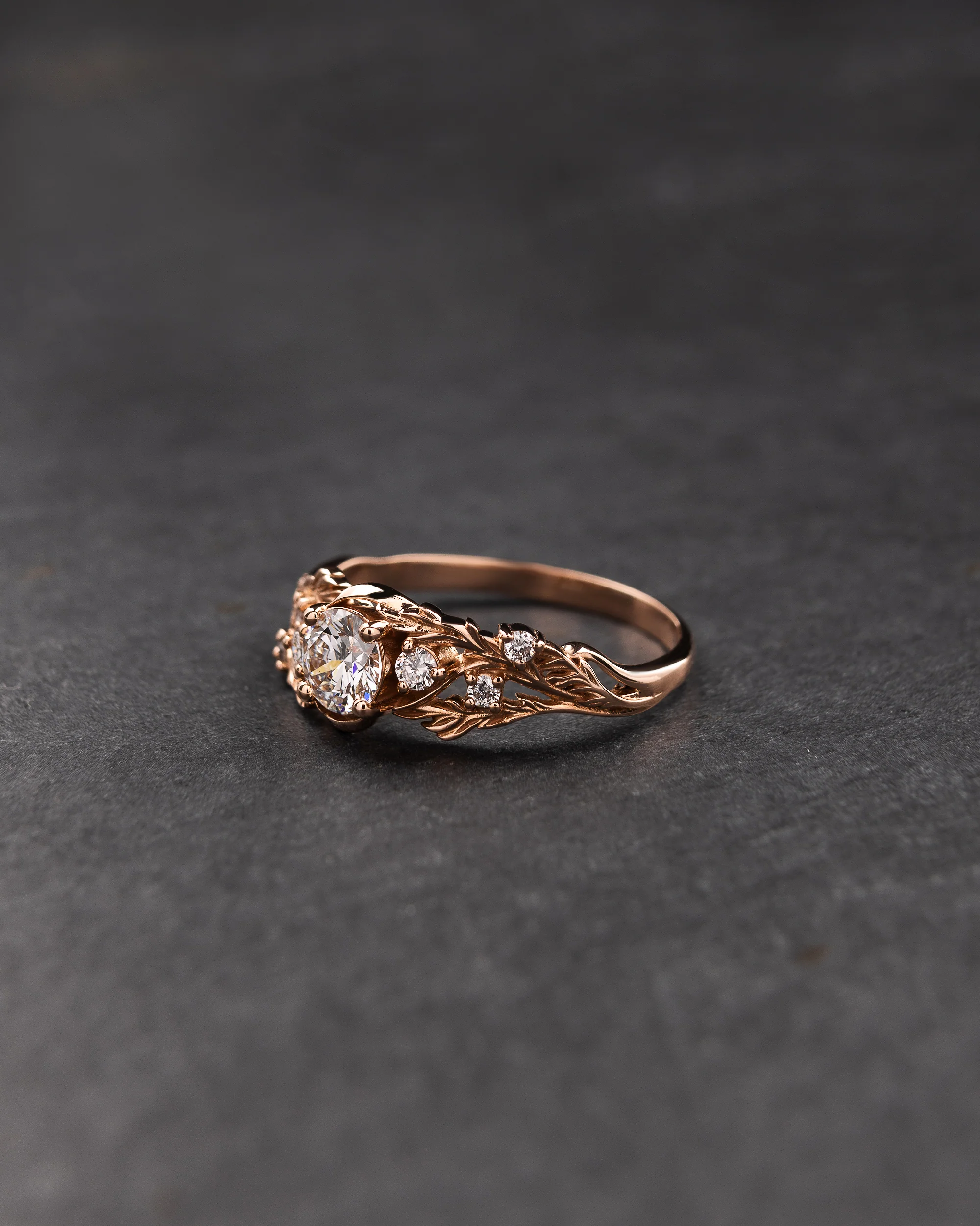 Forest nymph engagement ring with diamonds / Japanese Maple - Image 2