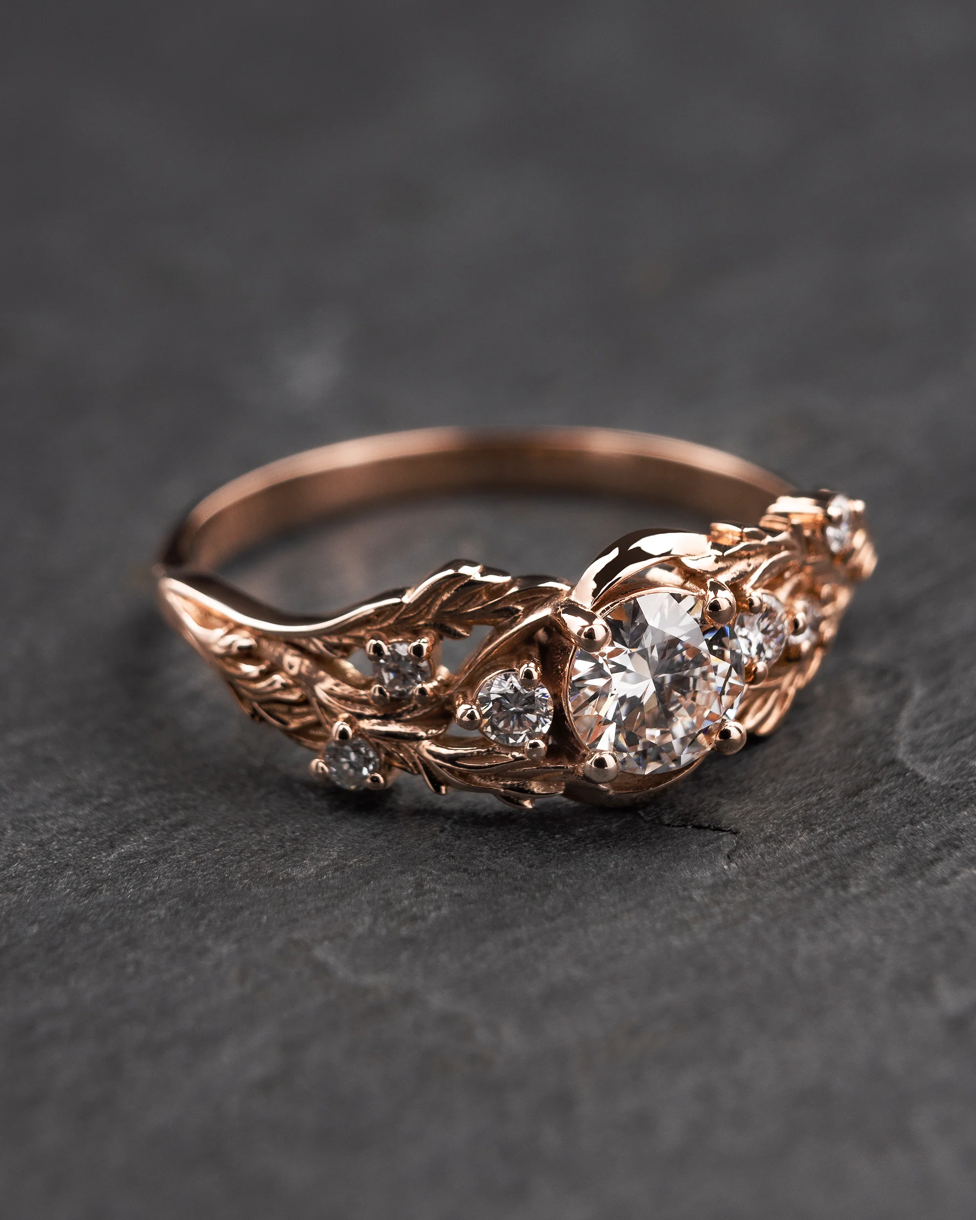 Forest nymph engagement ring with diamonds / Japanese Maple - Image 3