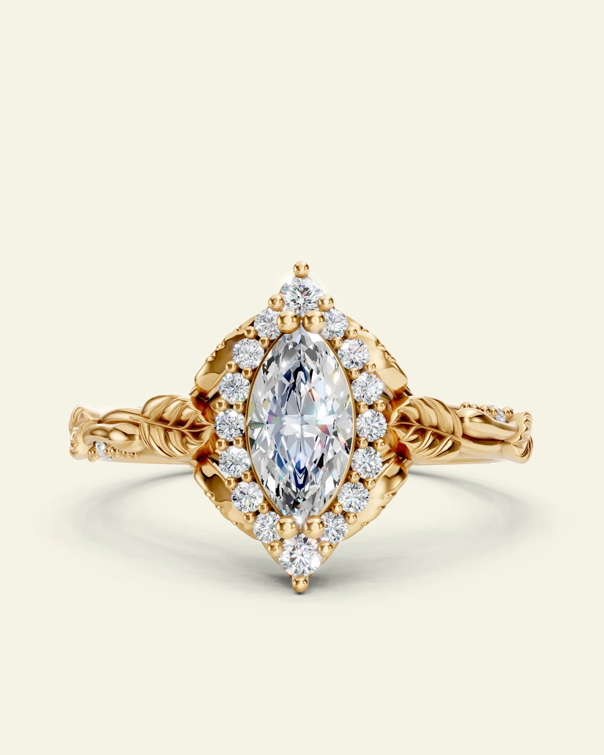 Florentina | custom engagement ring setting for marquise cut gemstone 8x4 mm - Image 3