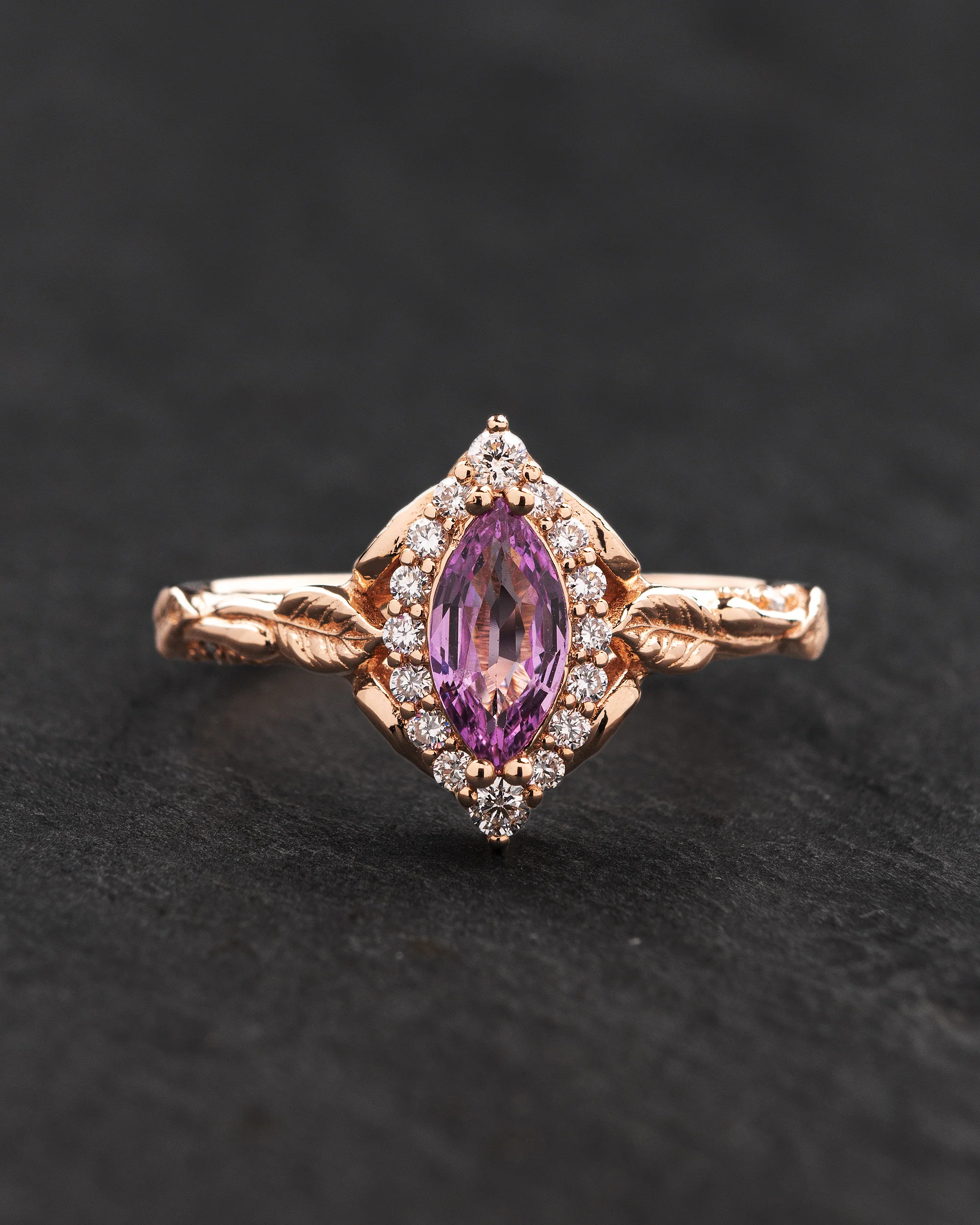 Florentina | custom engagement ring setting for marquise cut gemstone 8x4 mm - Image 4