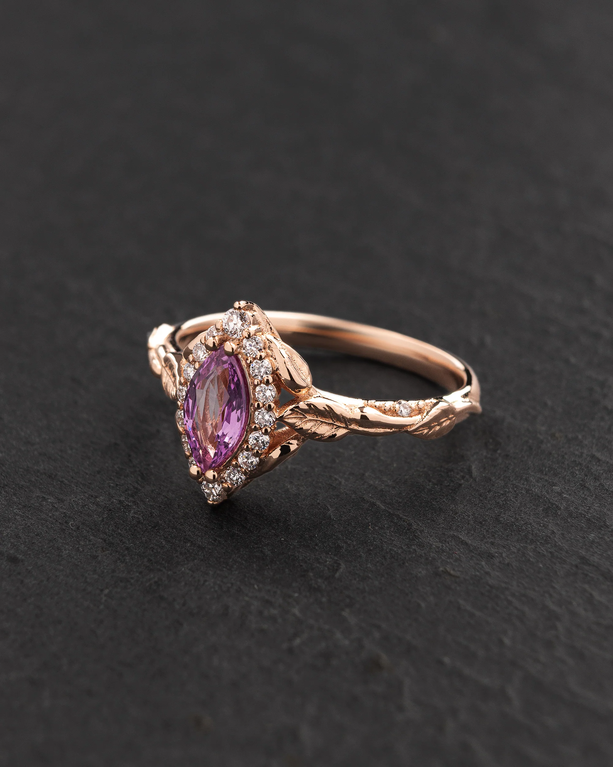 Florentina | custom engagement ring setting for marquise cut gemstone 8x4 mm - Image 5