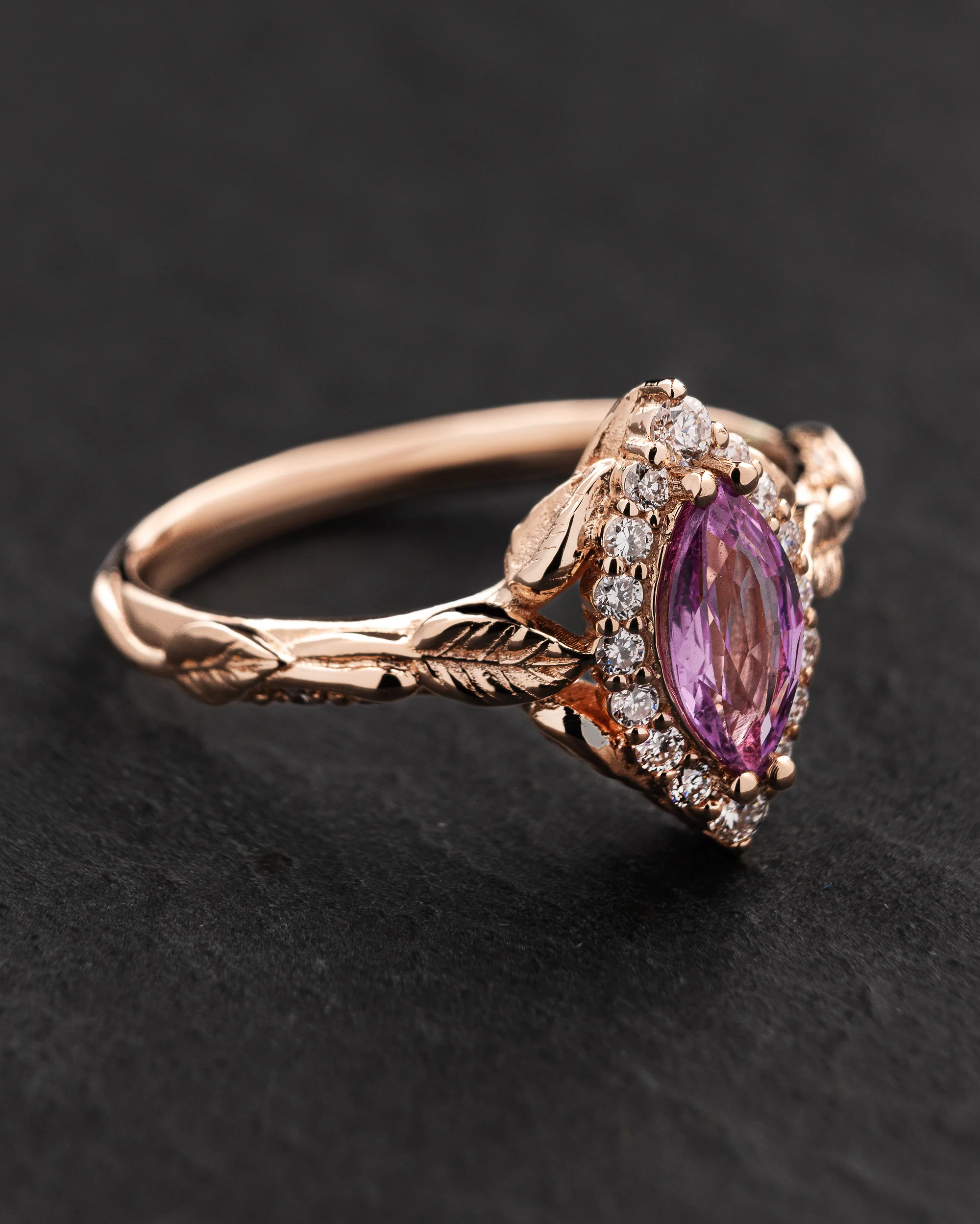 Florentina | custom engagement ring setting for marquise cut gemstone 8x4 mm - Image 6