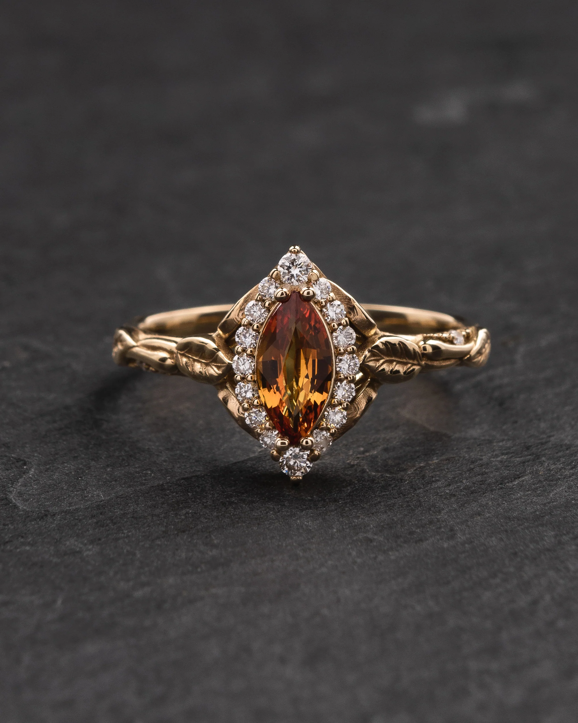 Florentina | custom engagement ring setting for marquise cut gemstone 8x4 mm - Image 8