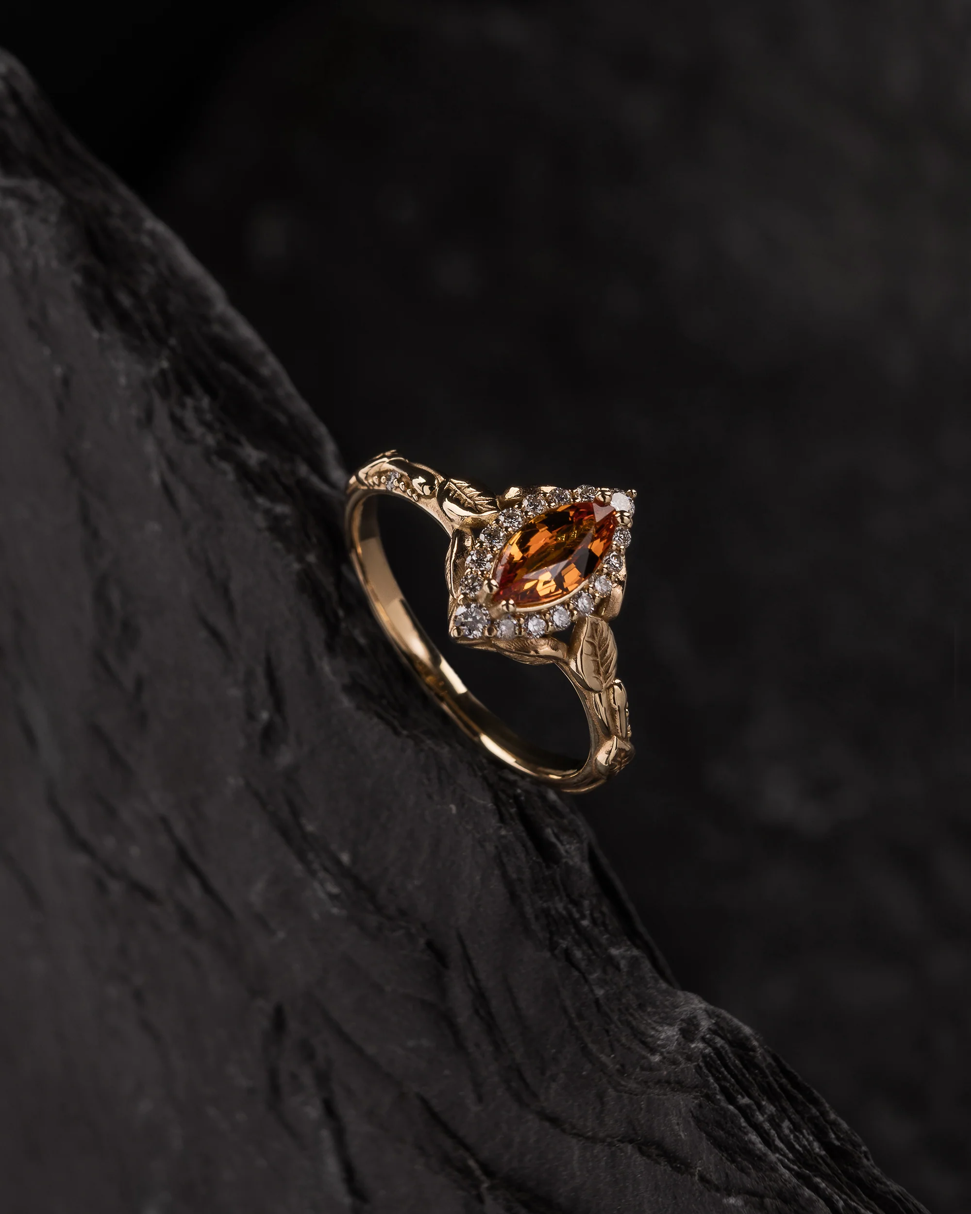 Florentina | custom engagement ring setting for marquise cut gemstone 8x4 mm - Image 9