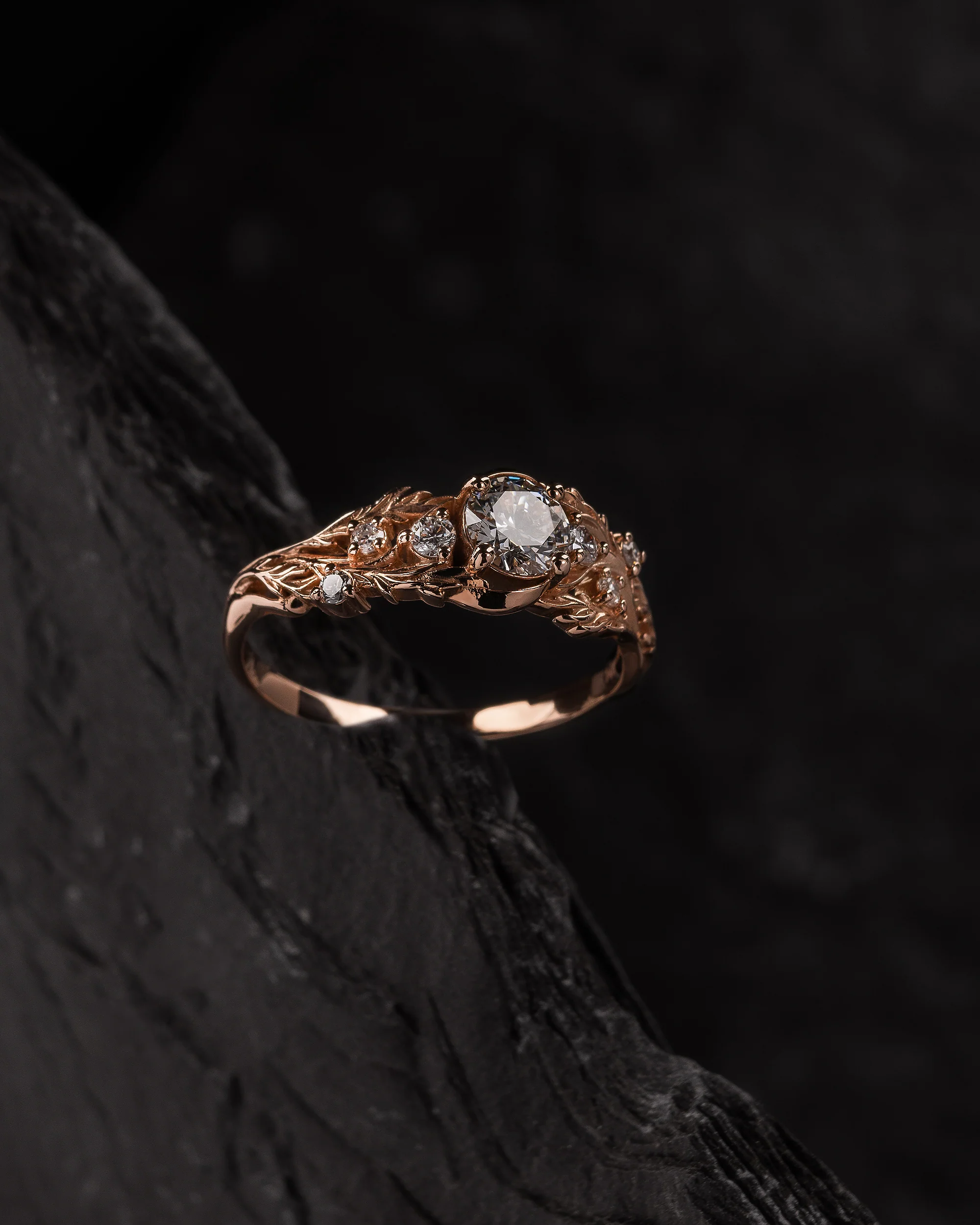 Forest nymph engagement ring with diamonds / Japanese Maple - Image 4
