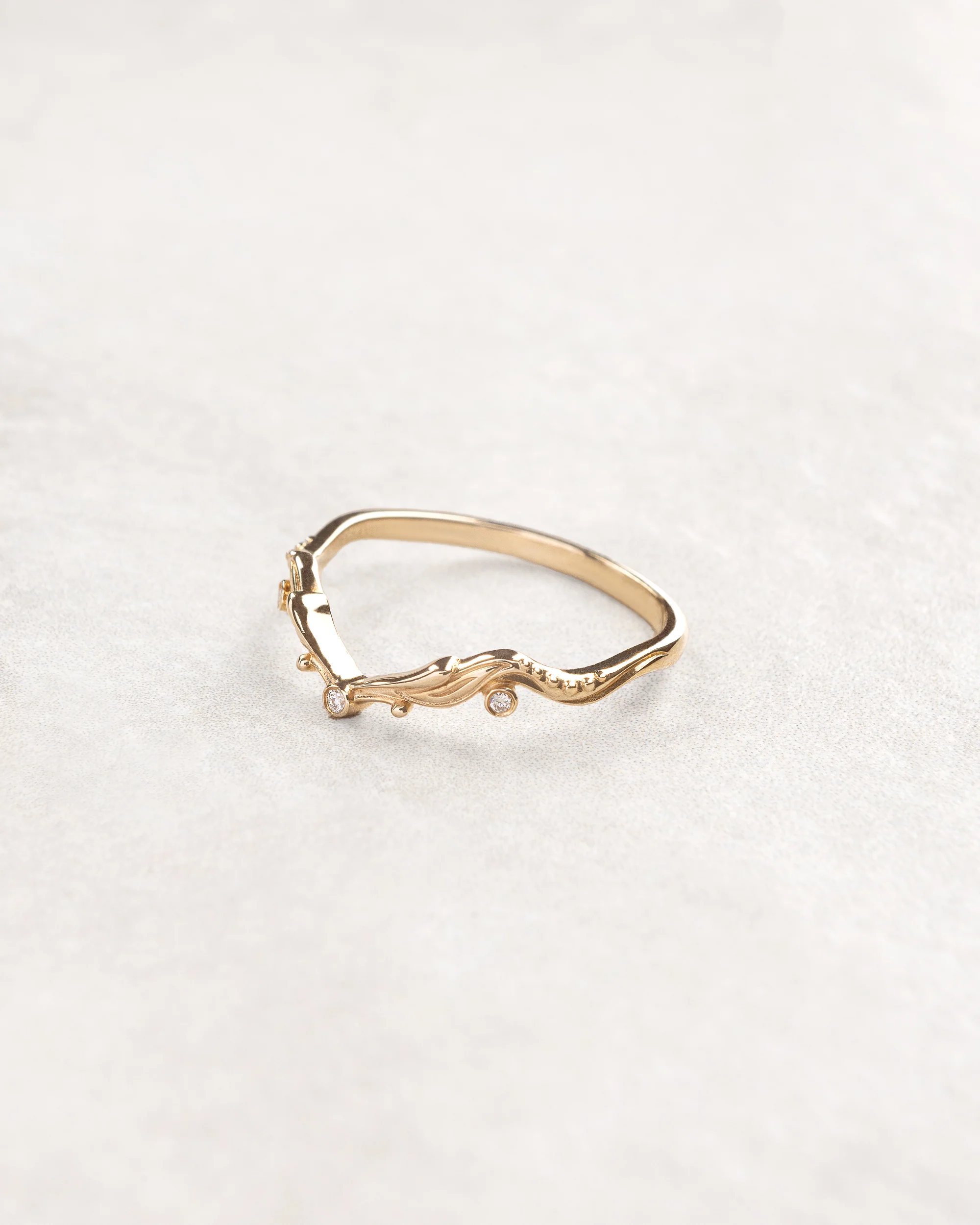 Lab grown diamond art nouveau bridal ring set / Callisto - Image 8