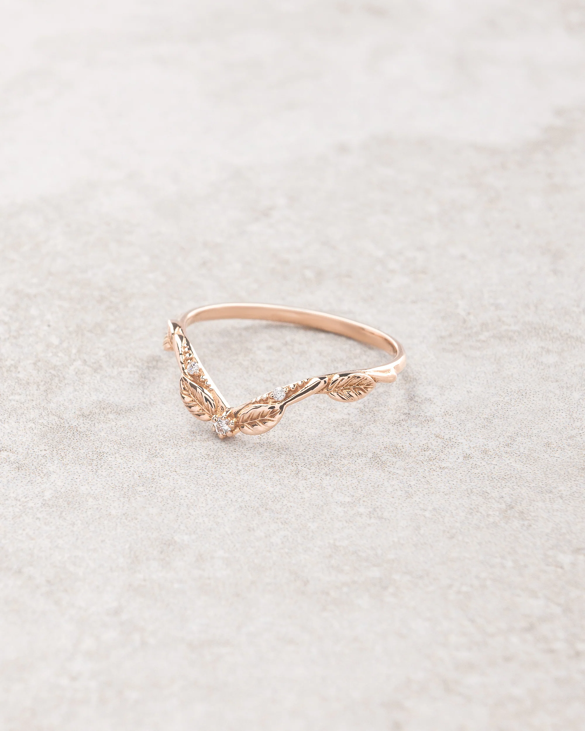 Leaf & vine wedding band, curved matching ring / Florentina - Image 2