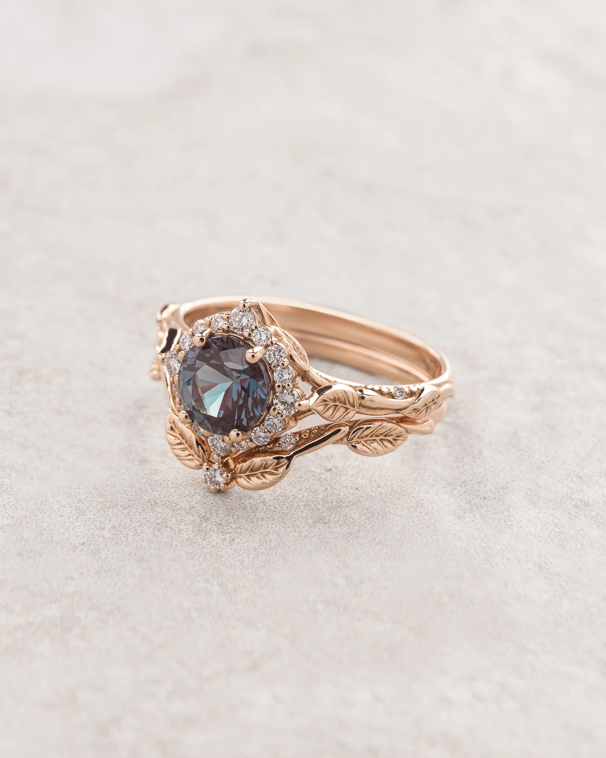 Leaf & vine wedding band, curved matching ring / Florentina - Image 9