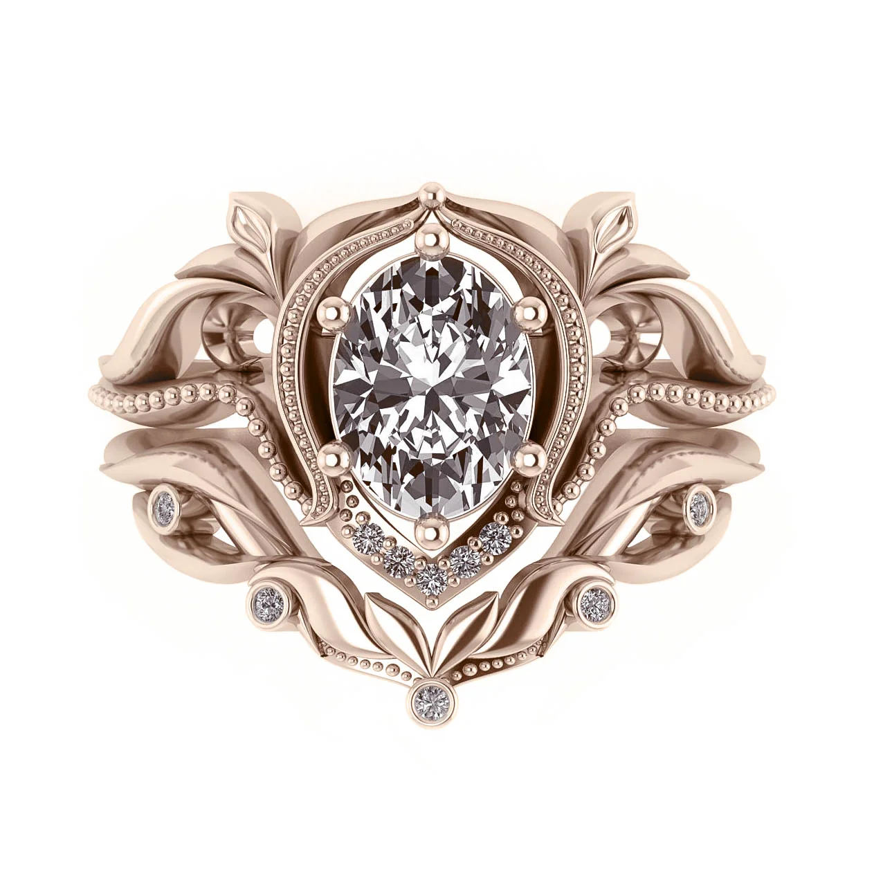 Lida big | matching wedding band with 5 diamonds - Image 2
