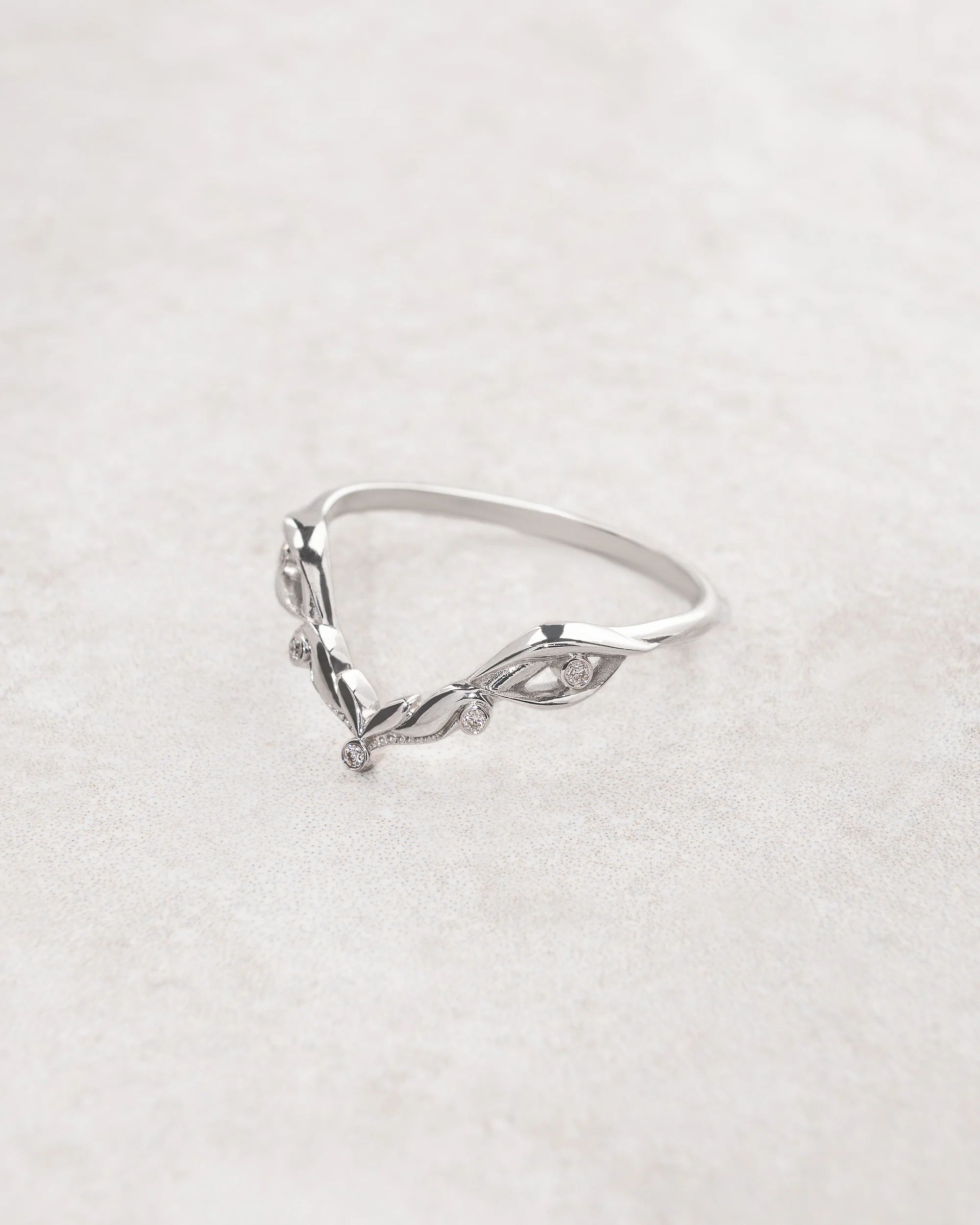 Lida big | matching wedding band with 5 diamonds - Image 4