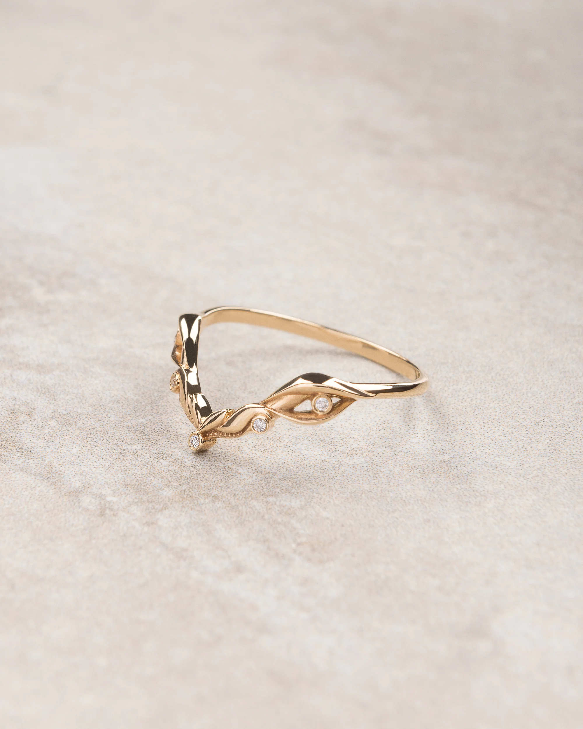 Lida big | matching wedding band with 5 diamonds - Image 5