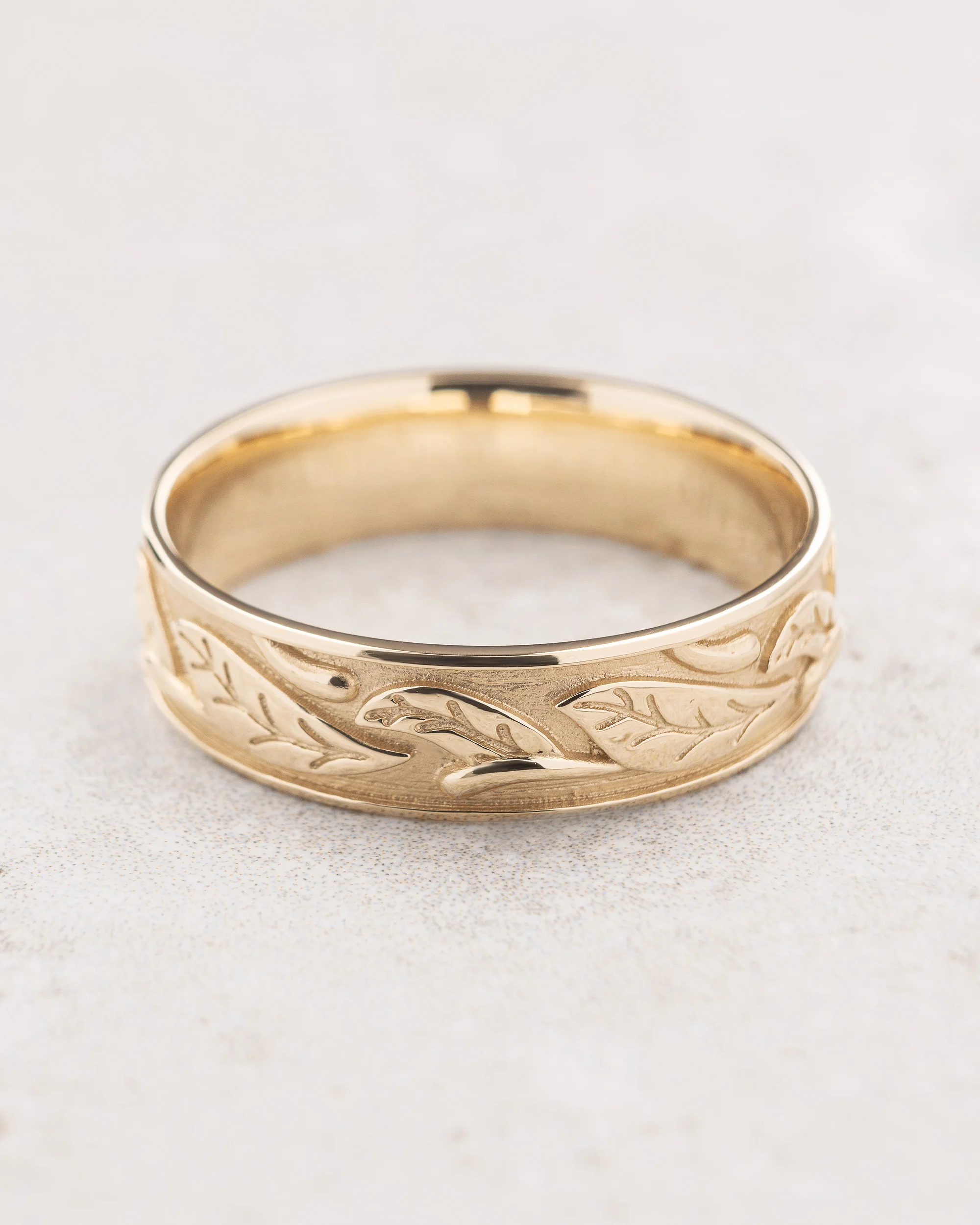 Leaf pattern wedding band, unisex ring / Wisteria & Amelia - Image 5