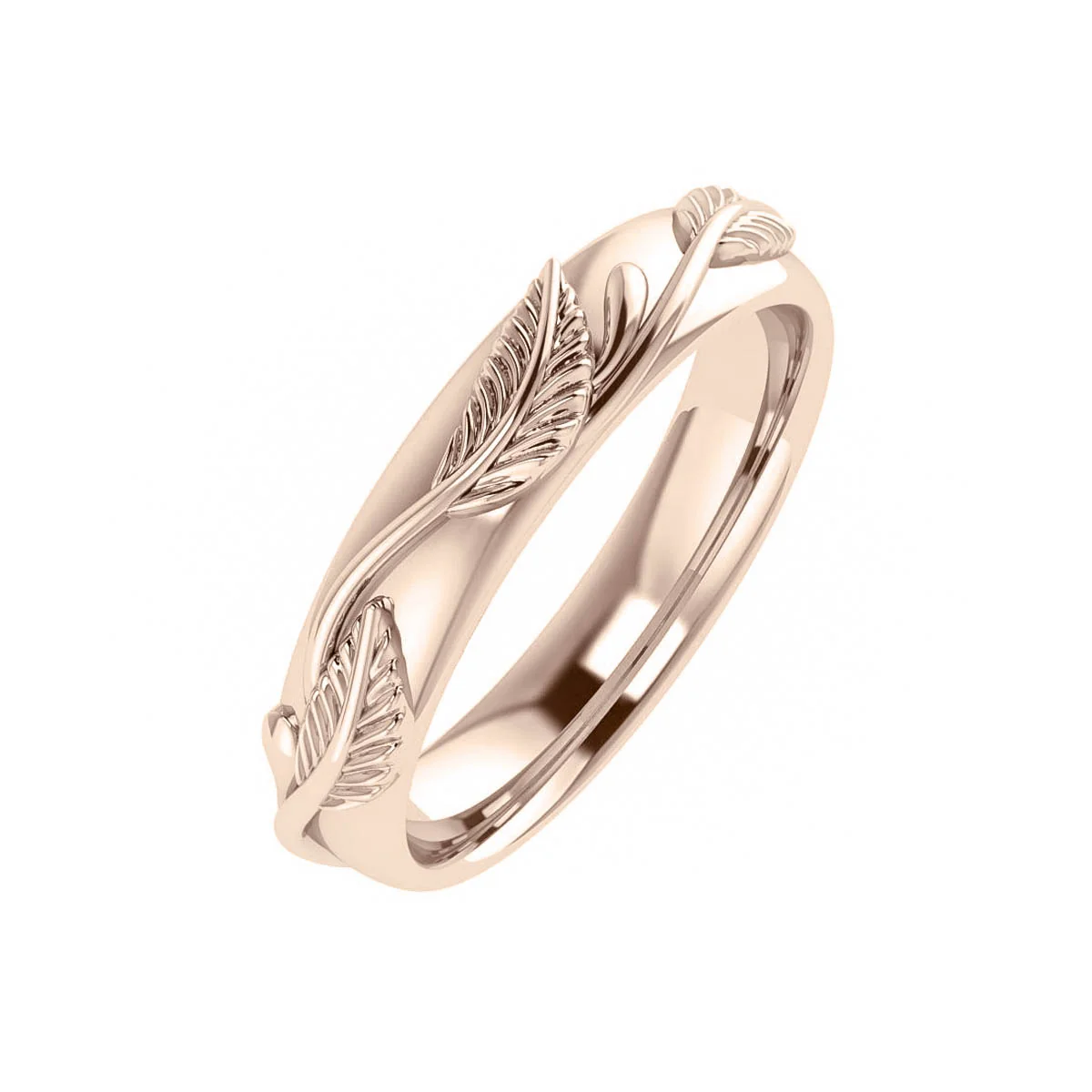 Man wedding band, matching leaf ring / Azalea - Image 2