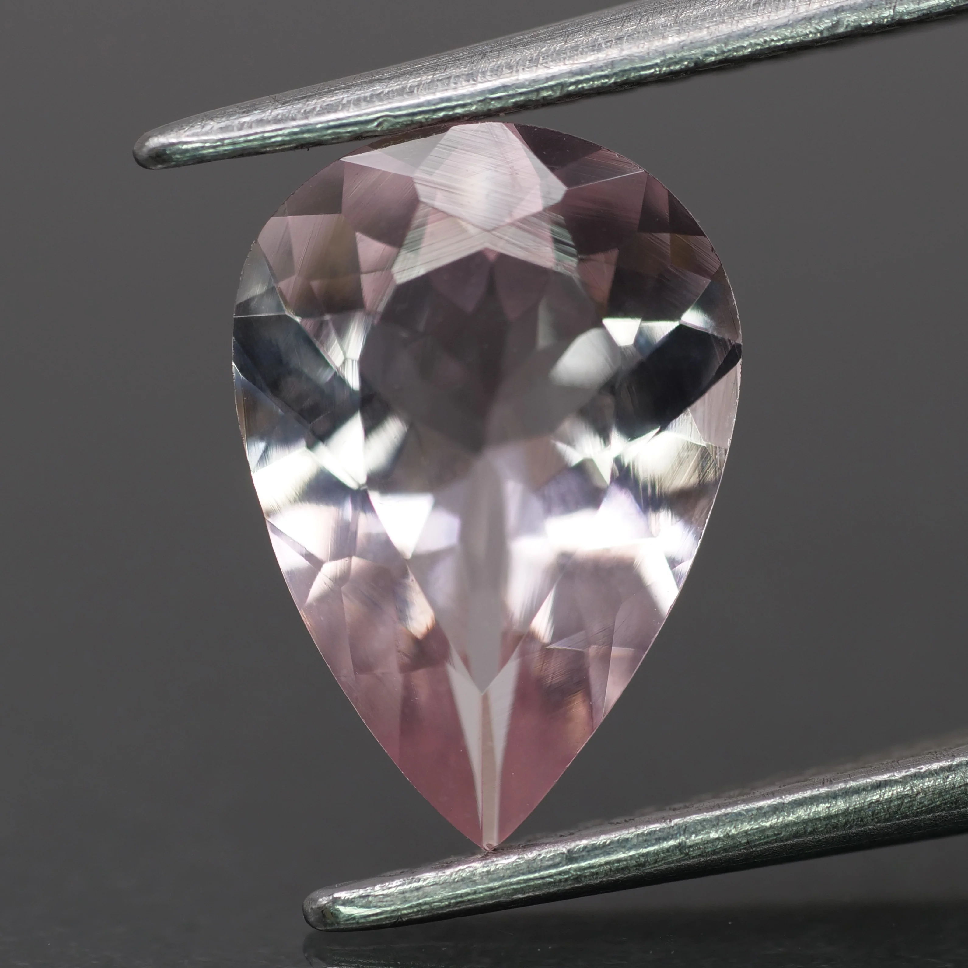 Morganite | natural, pink color, pear-cut, 10x7mm, 1.3ct, Madagascar