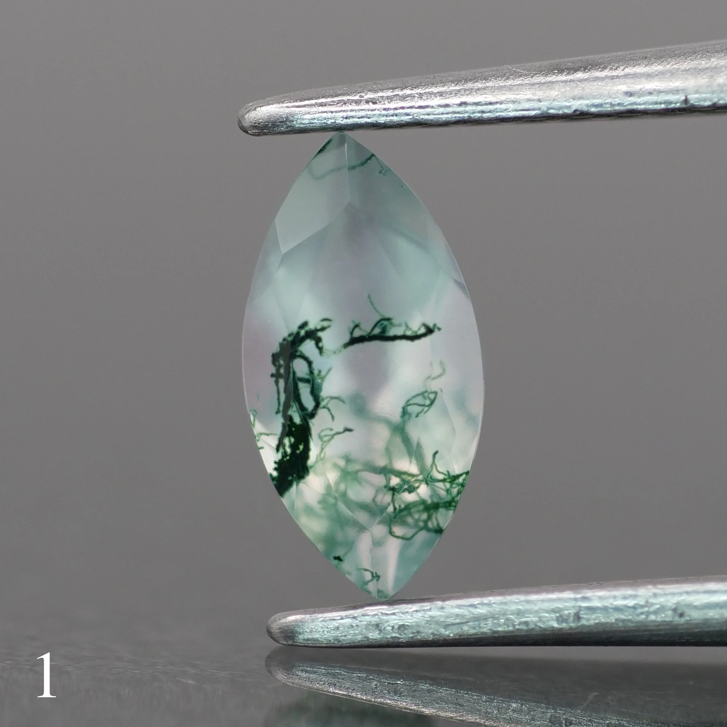 Moss agate | light green color, marquise-cut, 8x4mm, 0.6ct - choose yours - Image 2