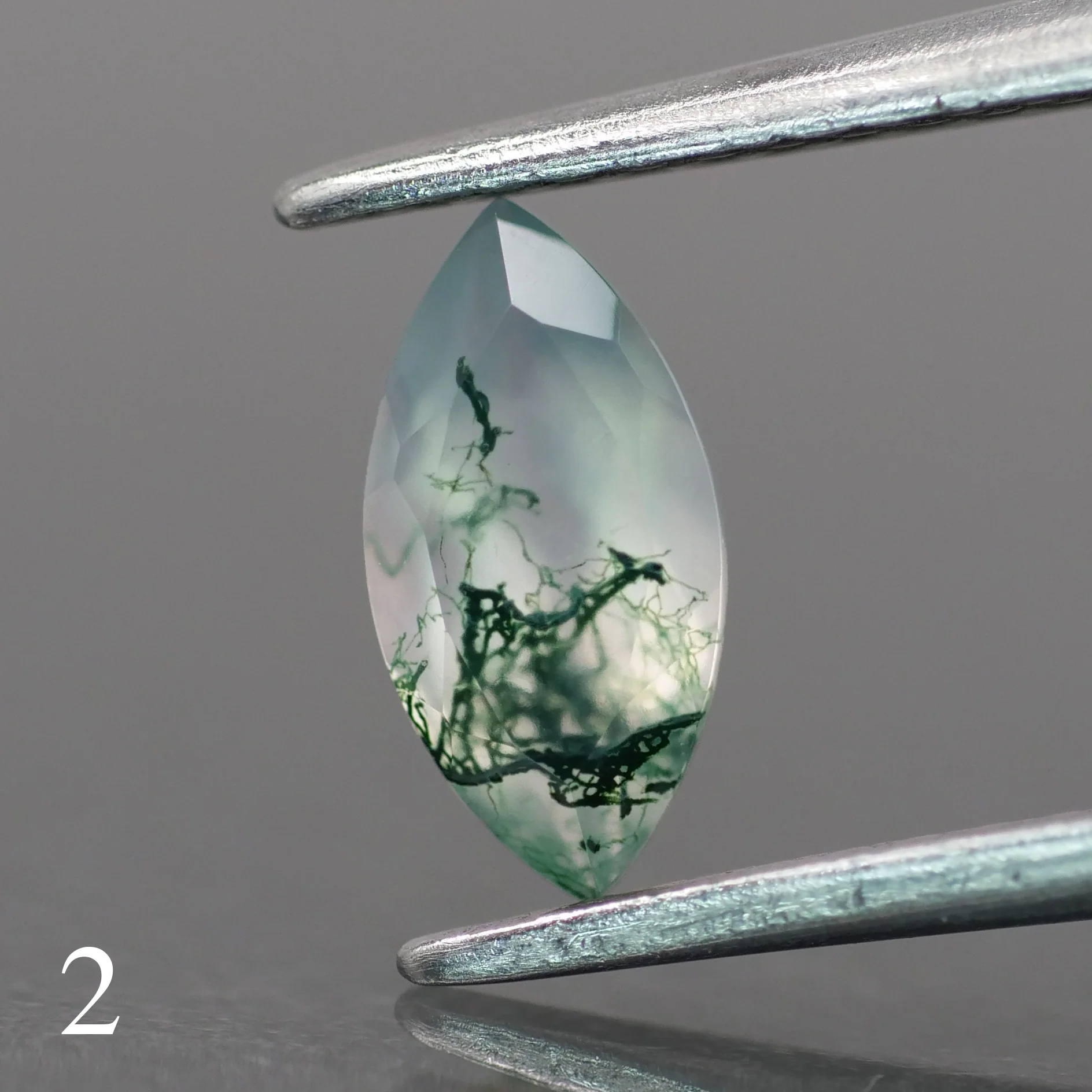 Moss agate | light green color, marquise-cut, 8x4mm, 0.6ct - choose yours - Image 3