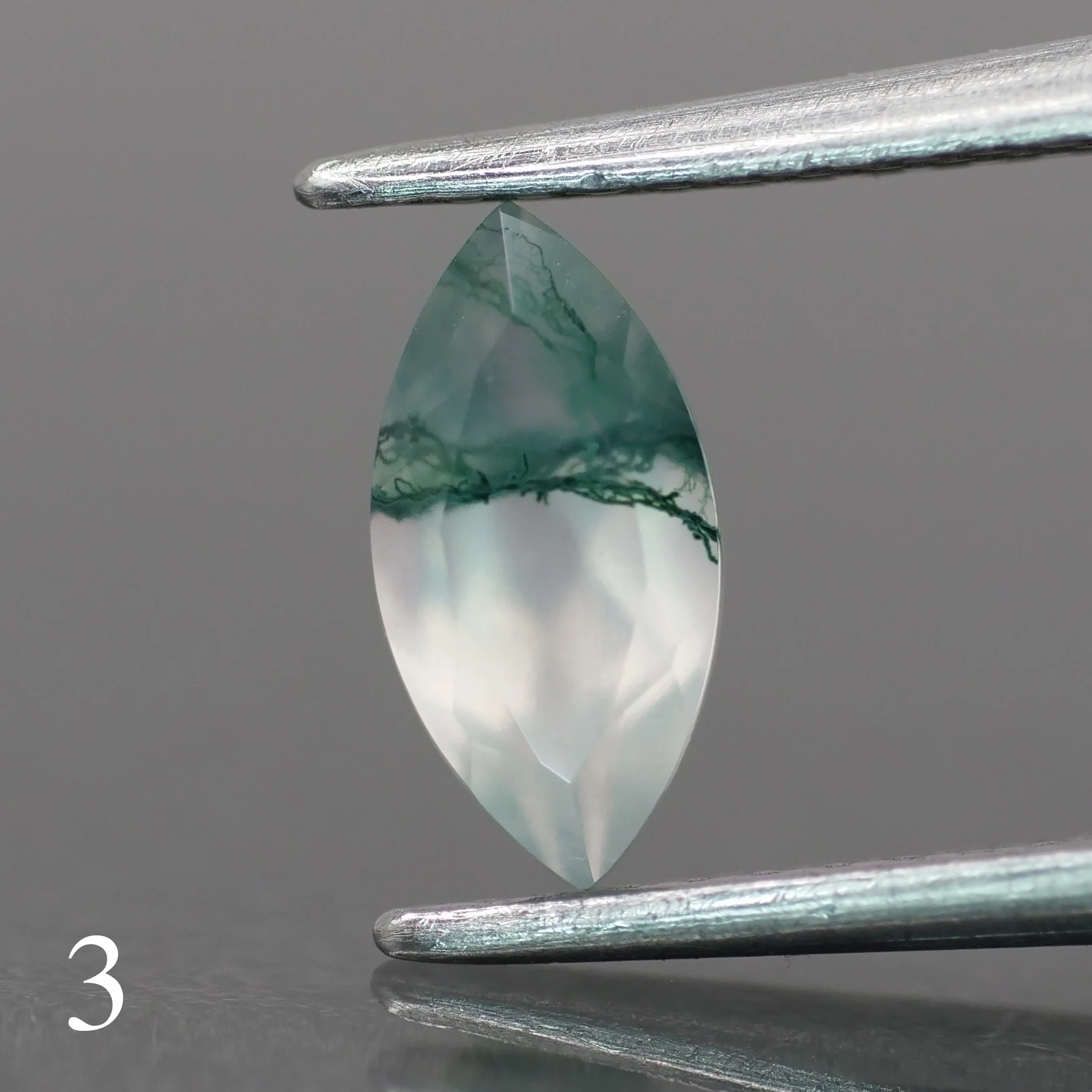 Moss agate | light green color, marquise-cut, 8x4mm, 0.6ct - choose yours - Image 4
