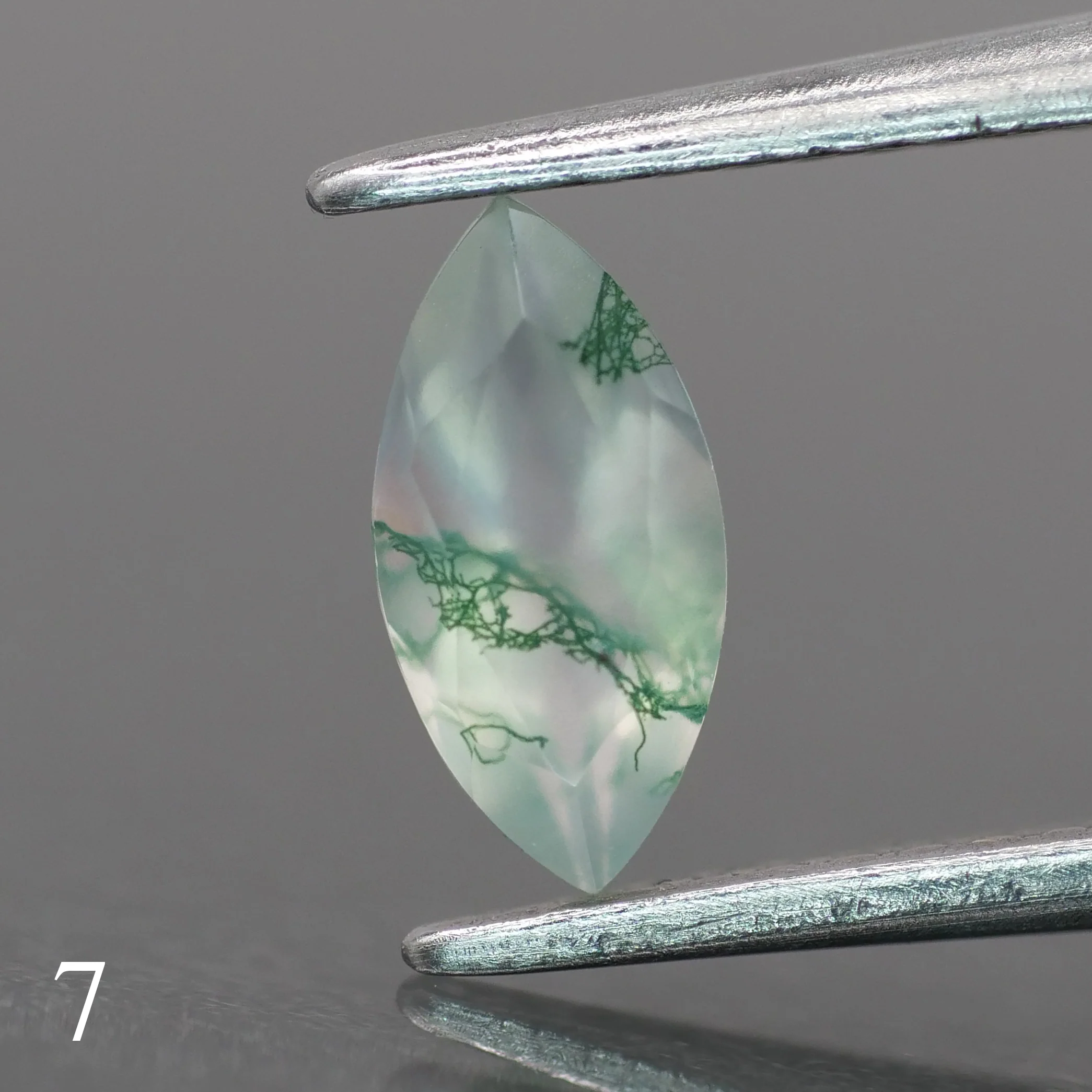 Moss agate | light green color, marquise-cut, 8x4mm, 0.6ct - choose yours - Image 8