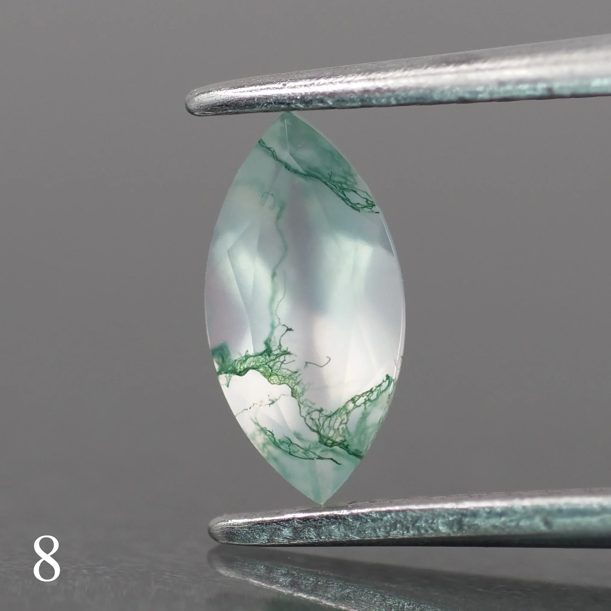 Moss agate | light green color, marquise-cut, 8x4mm, 0.6ct - choose yours - Image 9