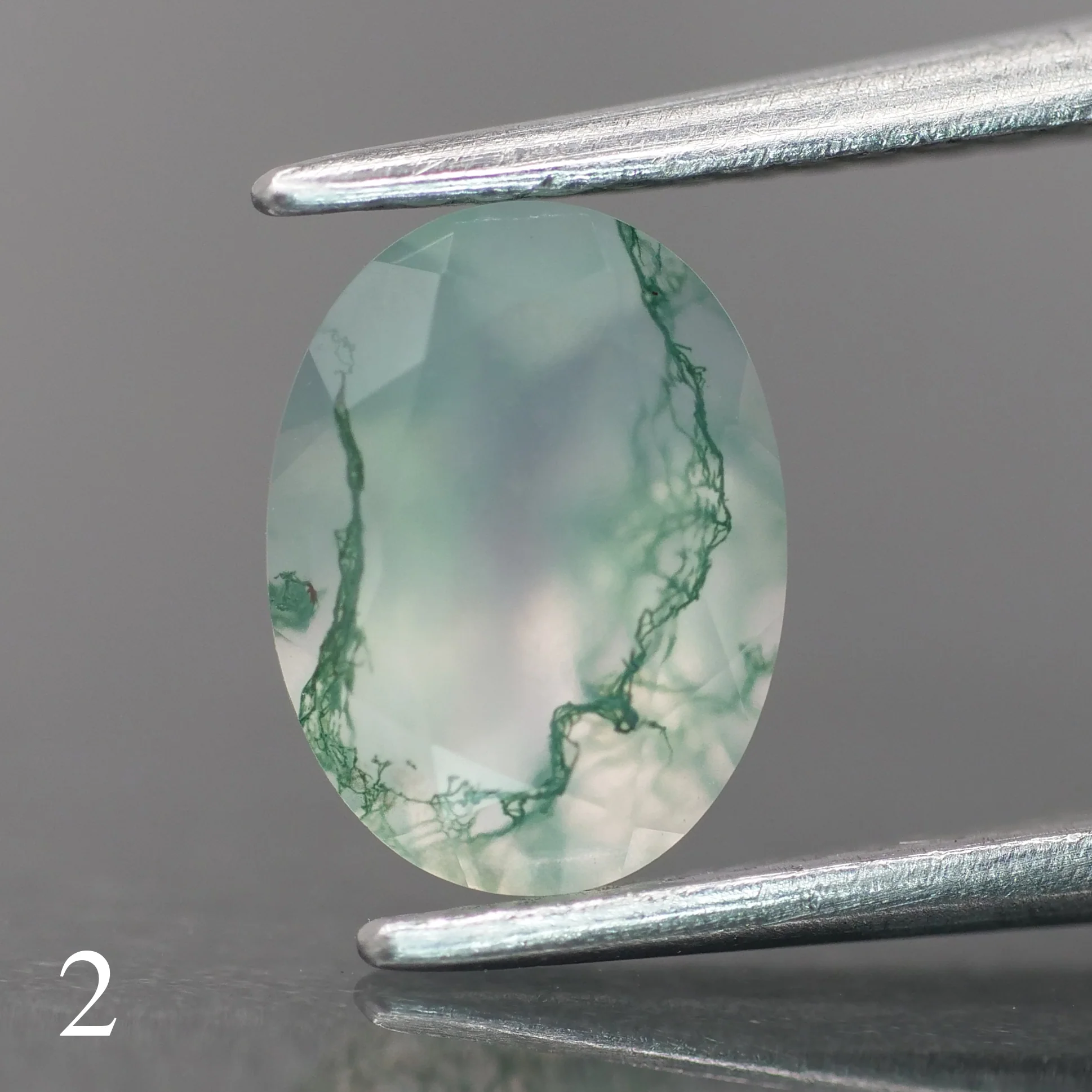 Moss agate | light green color, oval-cut, 8x6mm, 1.1ct - choose yours - Image 3