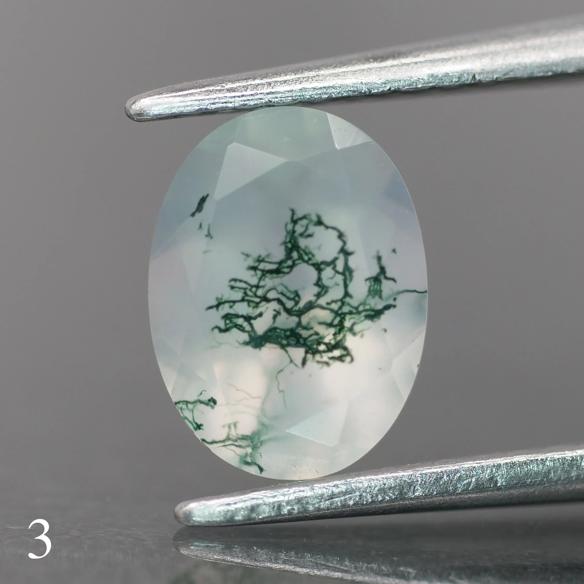Moss agate | light green color, oval-cut, 8x6mm, 1.1ct - choose yours - Image 4