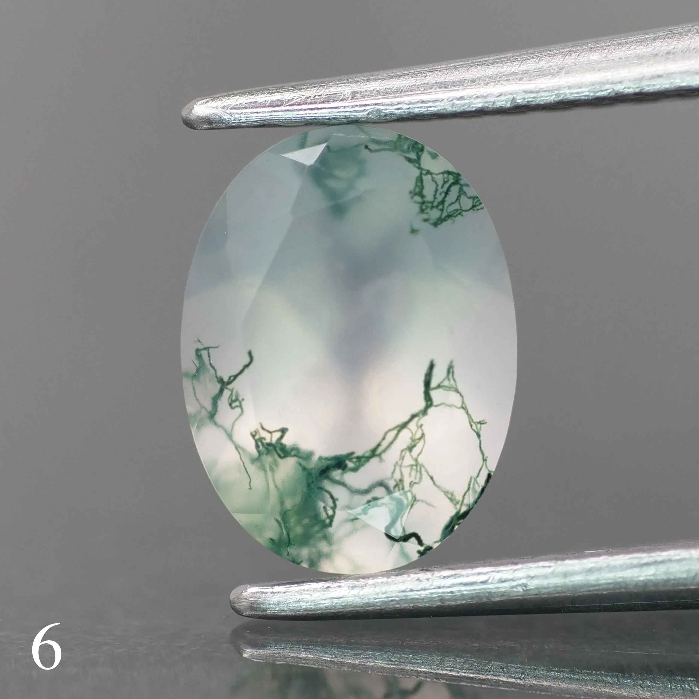 Moss agate | light green color, oval-cut, 8x6mm, 1.1ct - choose yours - Image 7