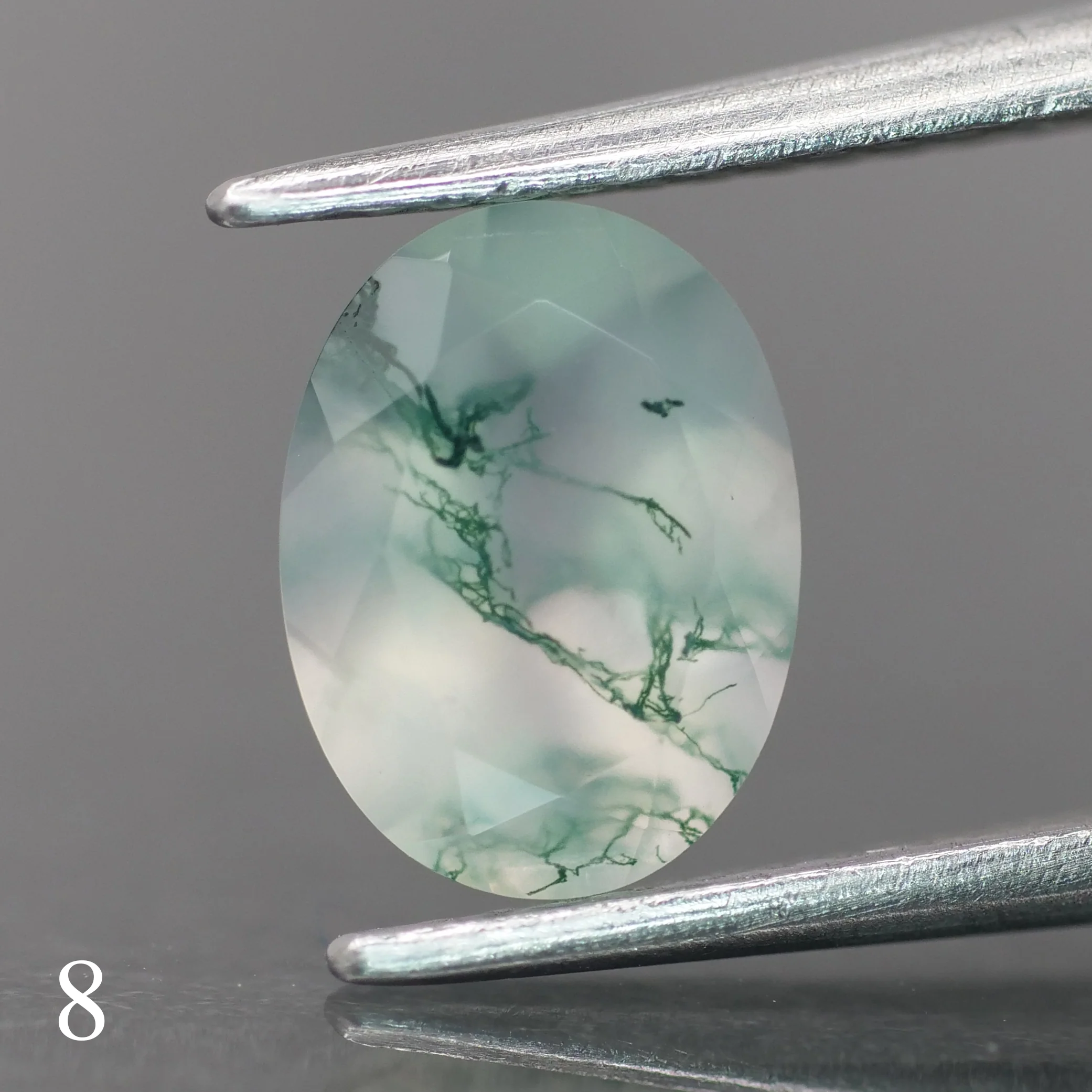 Moss agate | light green color, oval-cut, 8x6mm, 1.1ct - choose yours - Image 9