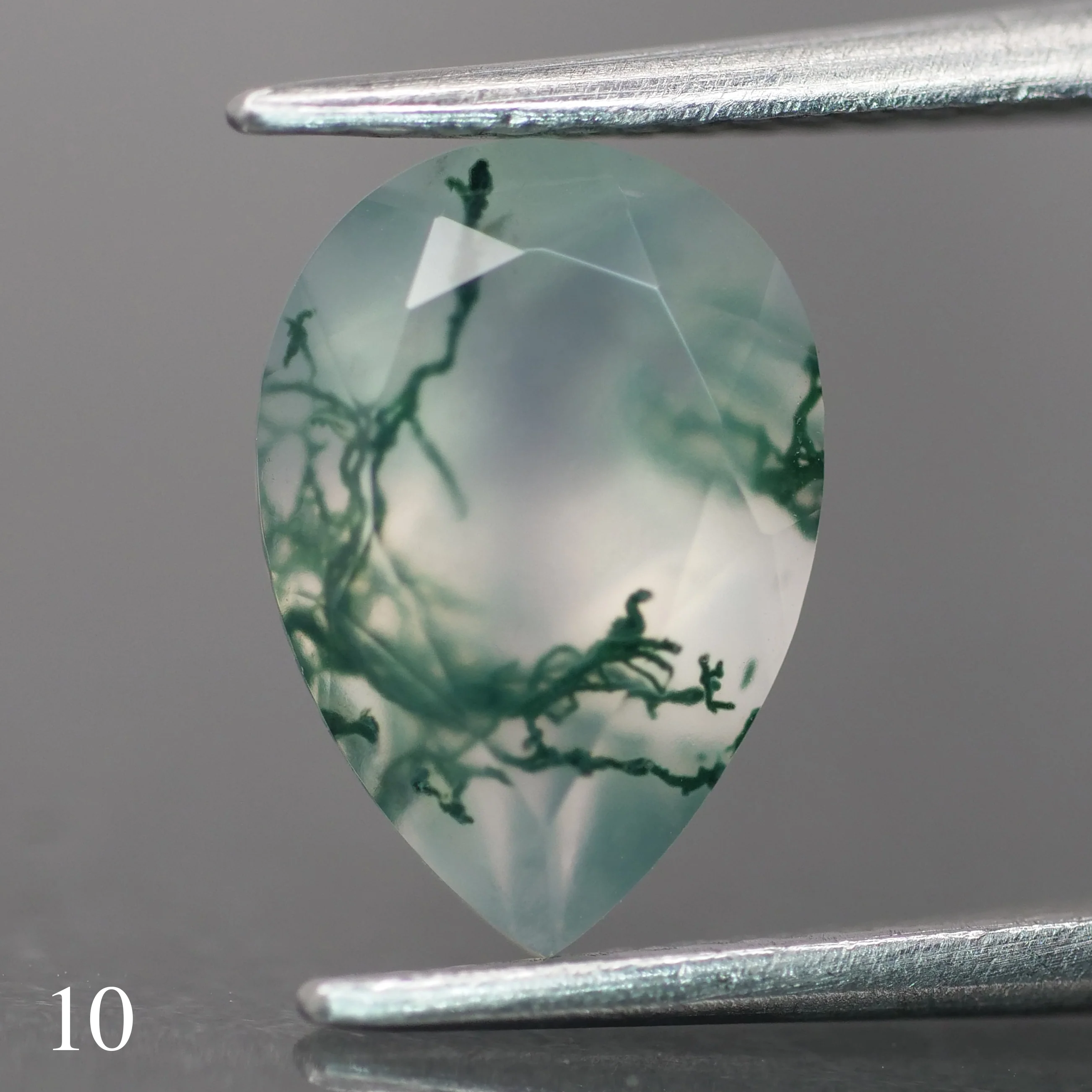 Moss agate | light green color, pear-cut, 10x7mm, 1.6ct - choose yours - Image 11