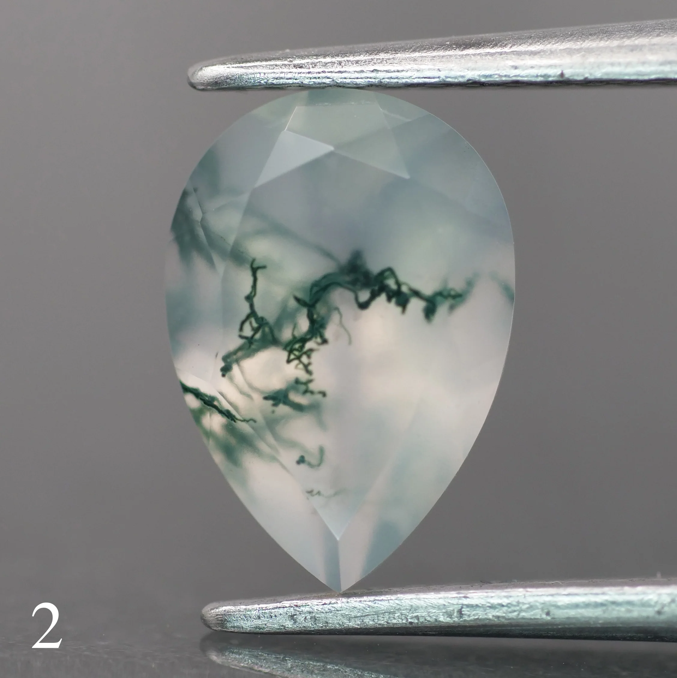 Moss agate | light green color, pear-cut, 10x7mm, 1.6ct - choose yours - Image 3