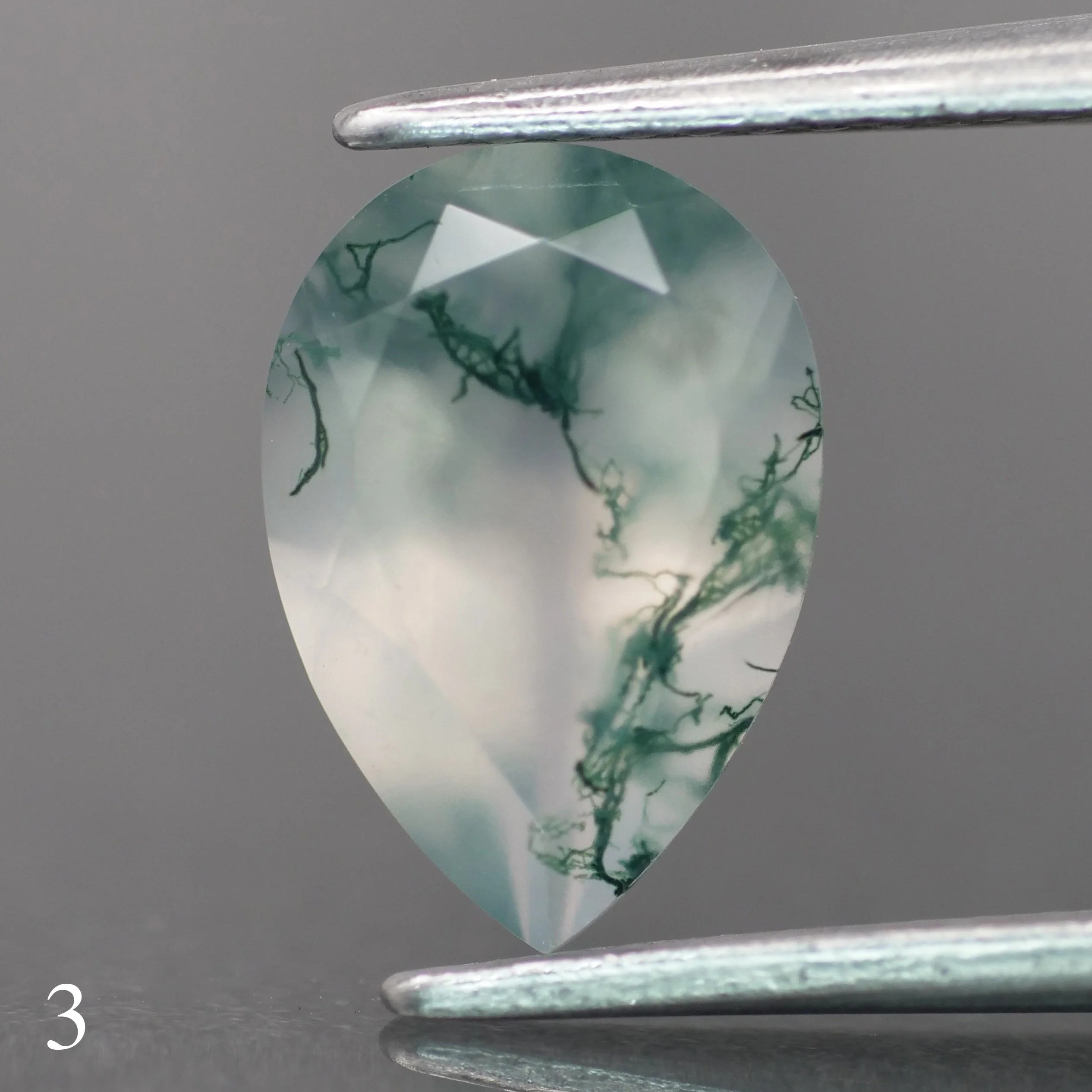 Moss agate | light green color, pear-cut, 10x7mm, 1.6ct - choose yours - Image 4