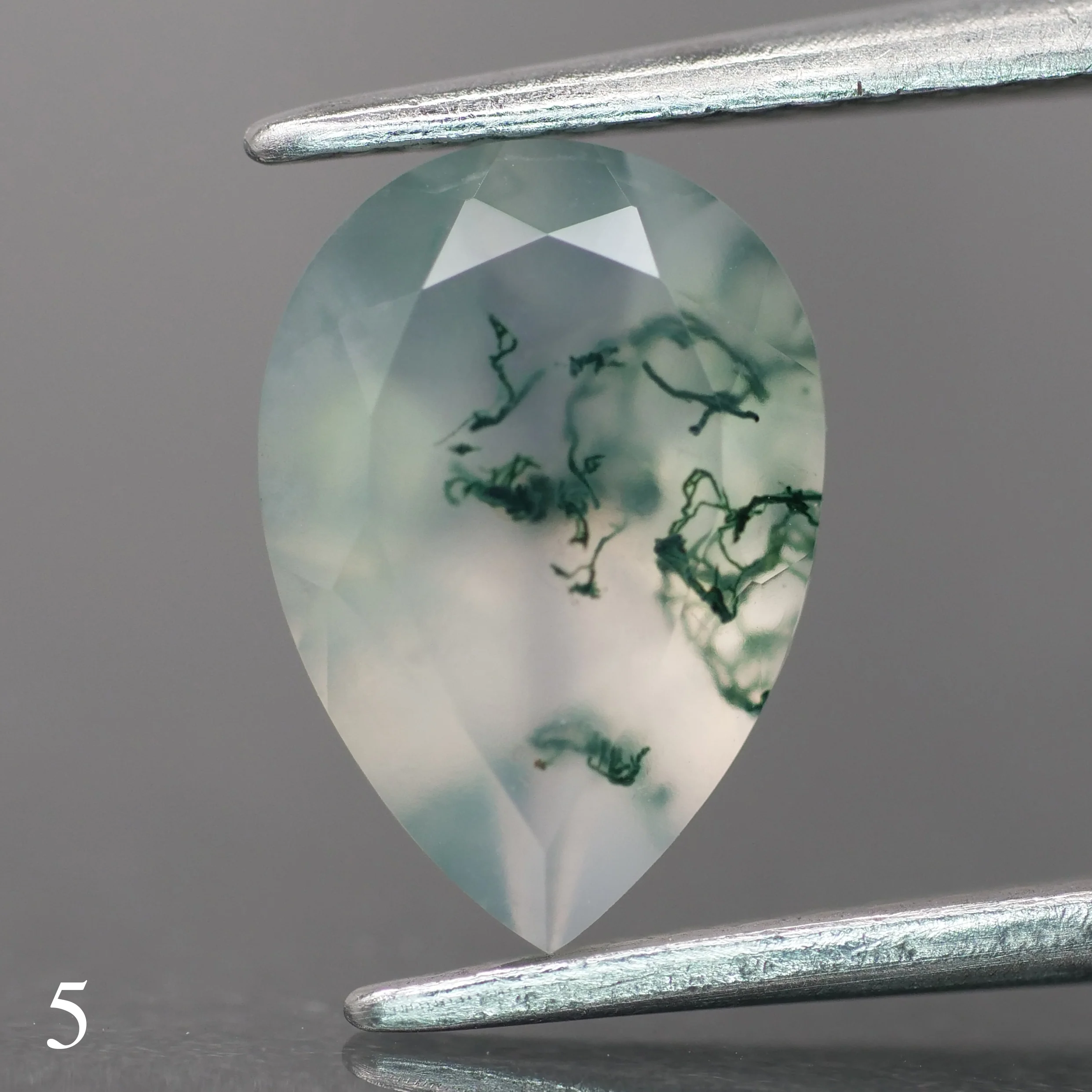 Moss agate | light green color, pear-cut, 10x7mm, 1.6ct - choose yours - Image 6