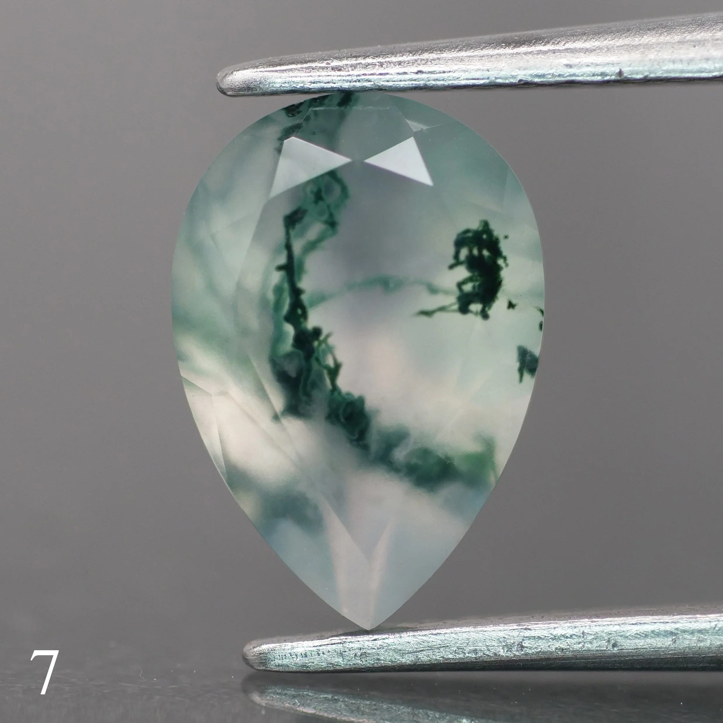 Moss agate | light green color, pear-cut, 10x7mm, 1.6ct - choose yours - Image 8