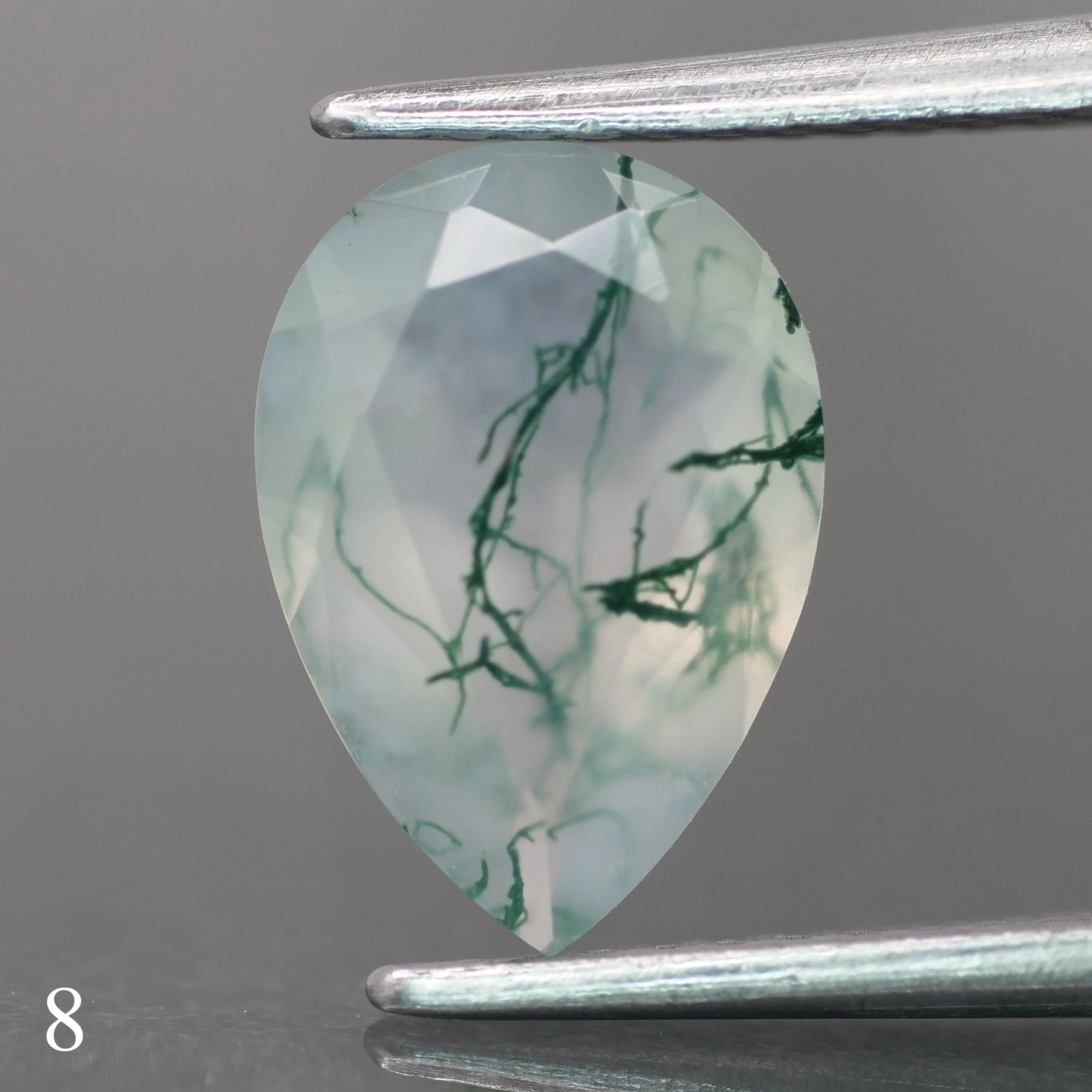Moss agate | light green color, pear-cut, 10x7mm, 1.6ct - choose yours - Image 9