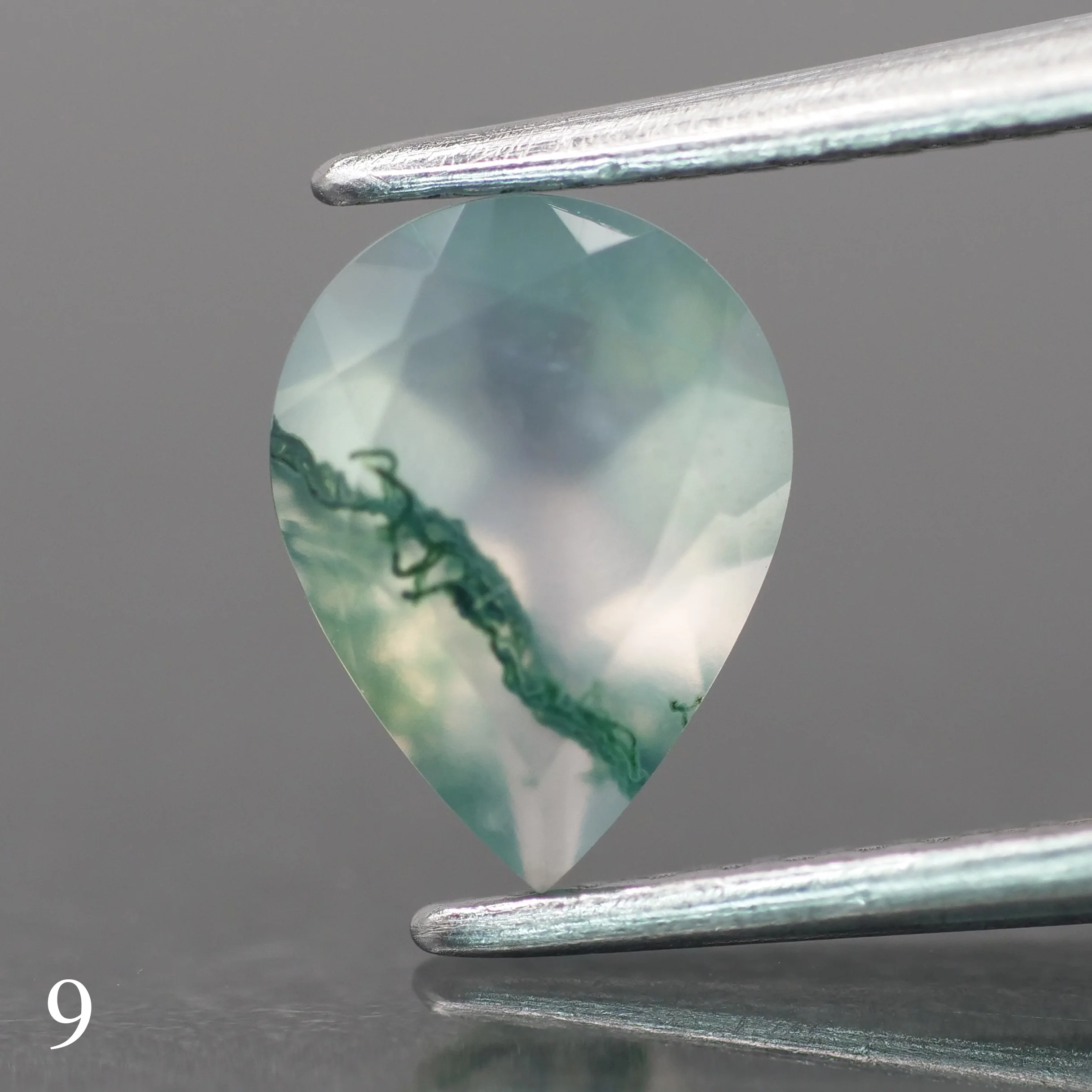 Moss agate | light green color, pear-cut, 8x6mm, 0.80ct - choose yours - Image 10