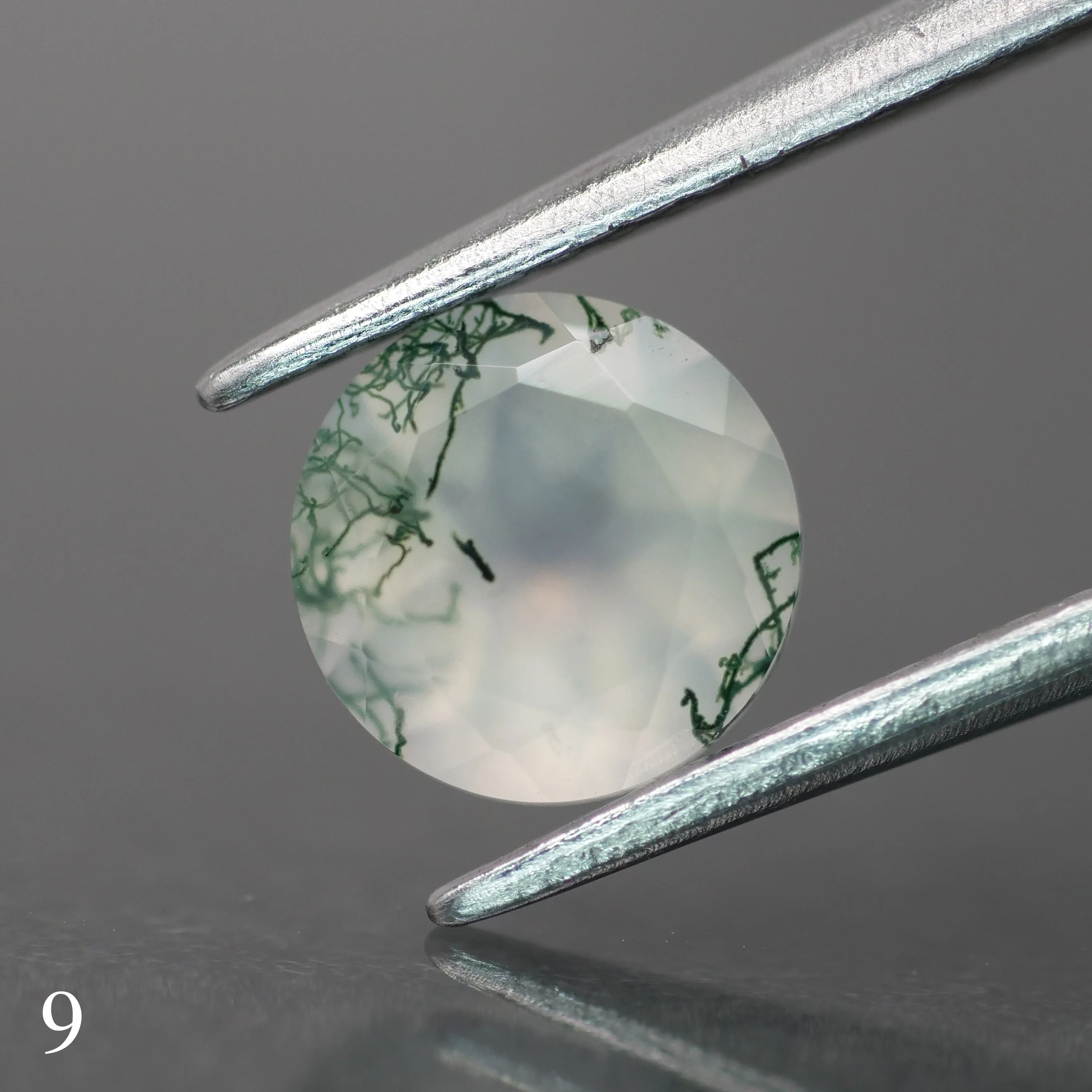 Moss agate | light green color, round-cut, 6.5mm, 1ct - choose yours - Image 10