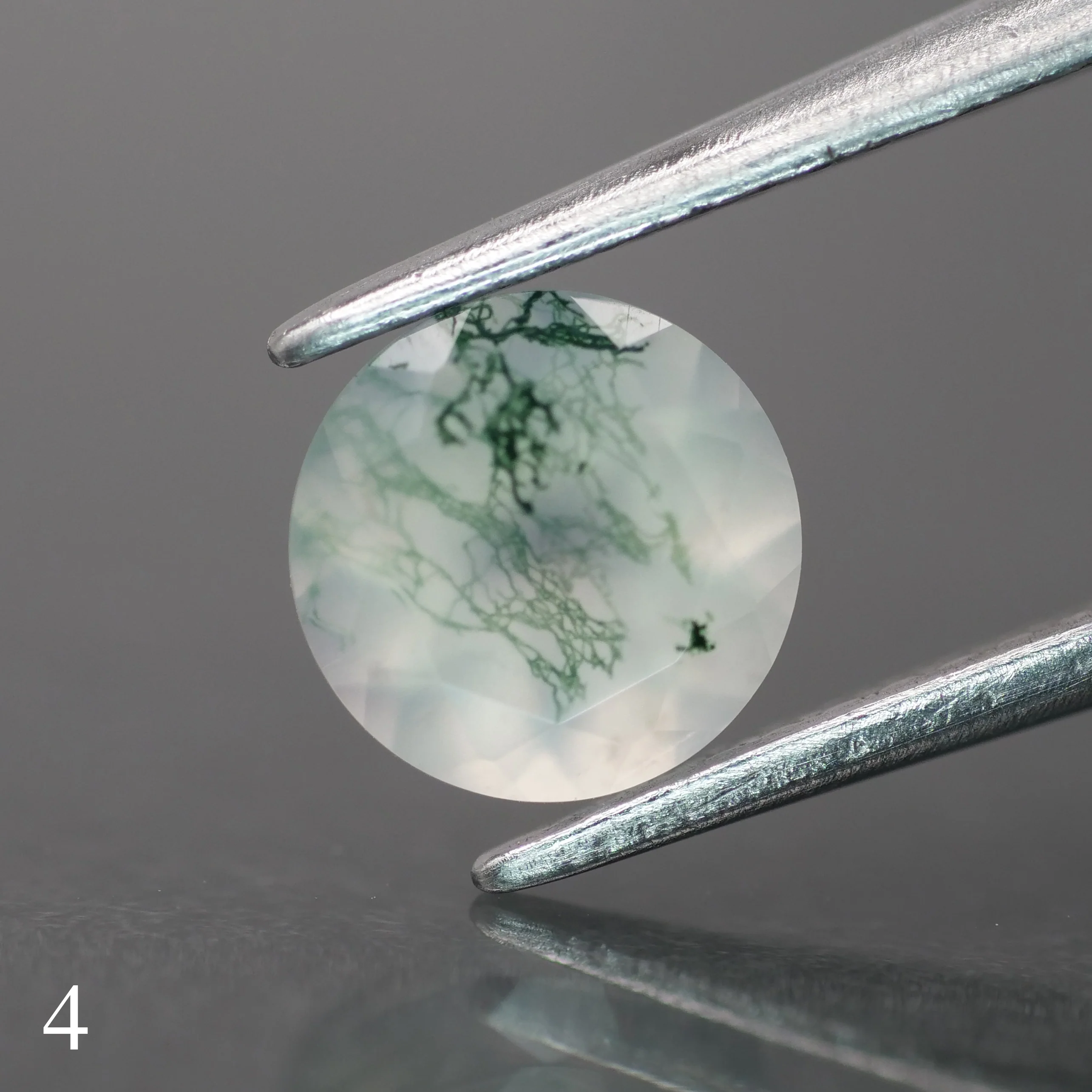 Moss agate | light green color, round-cut, 6.5mm, 1ct - choose yours - Image 5