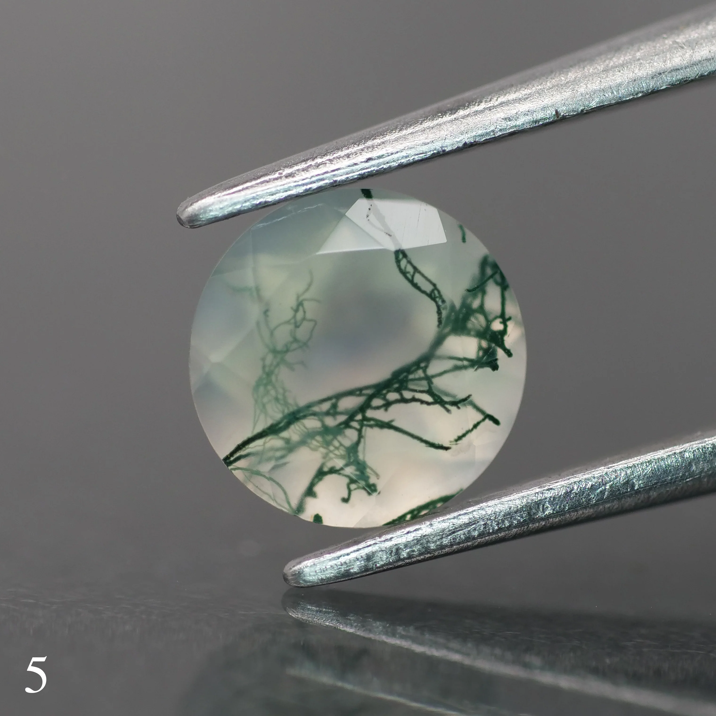 Moss agate | light green color, round-cut, 6.5mm, 1ct - choose yours - Image 6