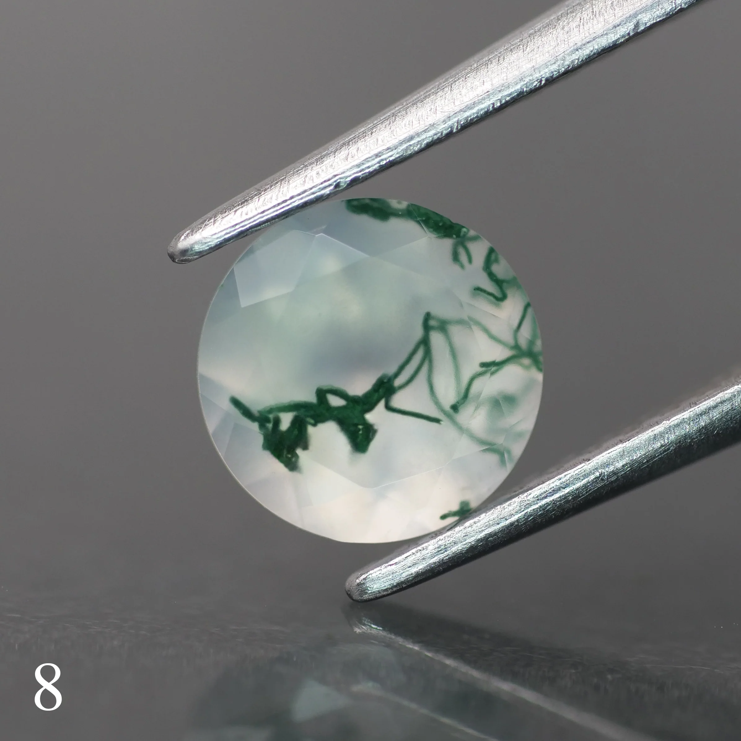 Moss agate | light green color, round-cut, 6.5mm, 1ct - choose yours - Image 9