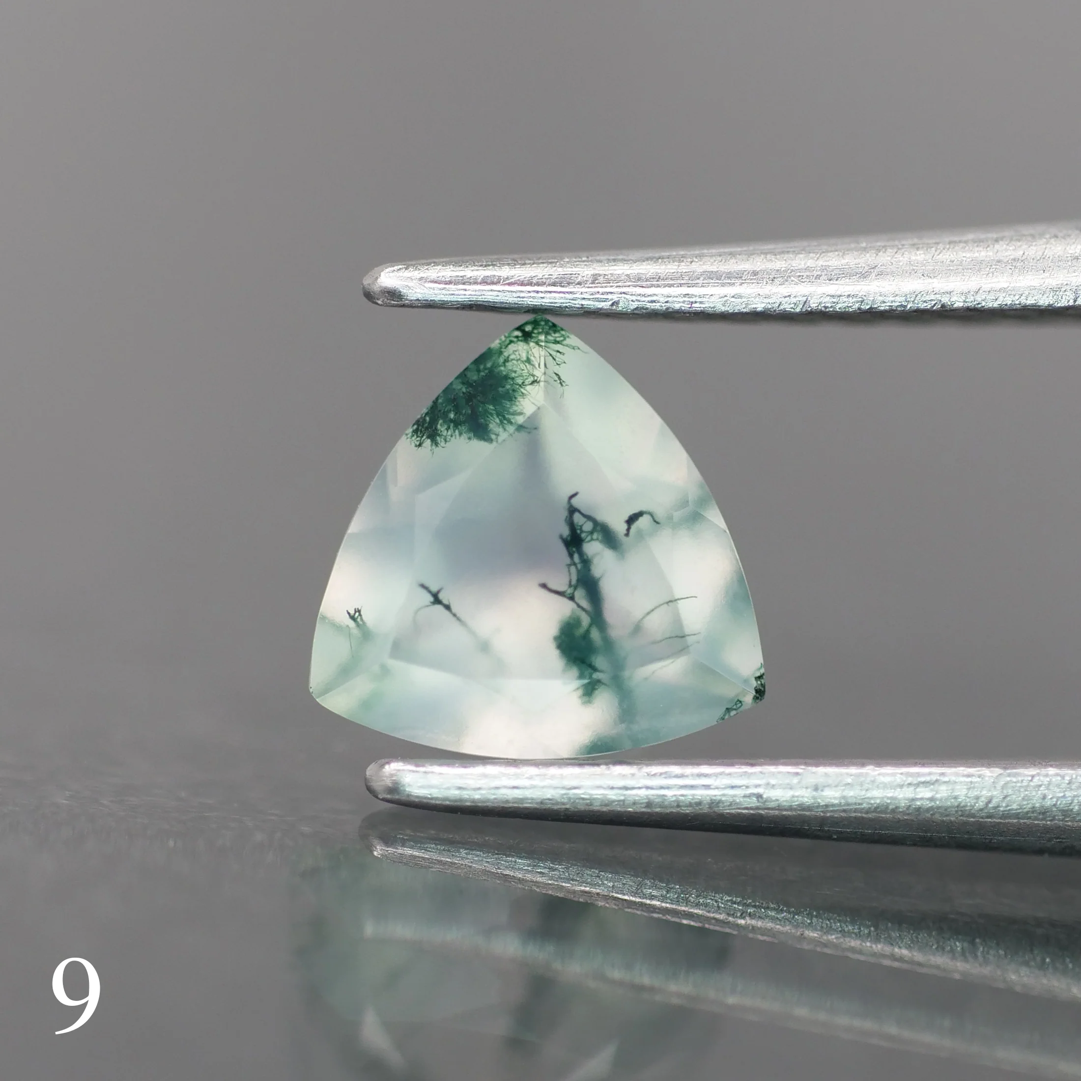 Moss agate | light green color, trillion-cut, 6mm, 0.5ct - choose yours - Image 10