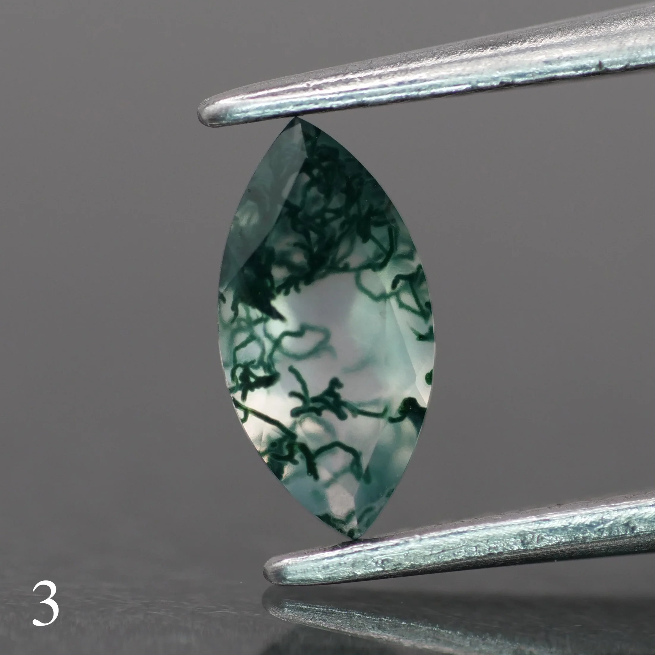 Moss agate | green color, marquise-cut, 8x4mm, 0.6ct - choose yours - Image 4