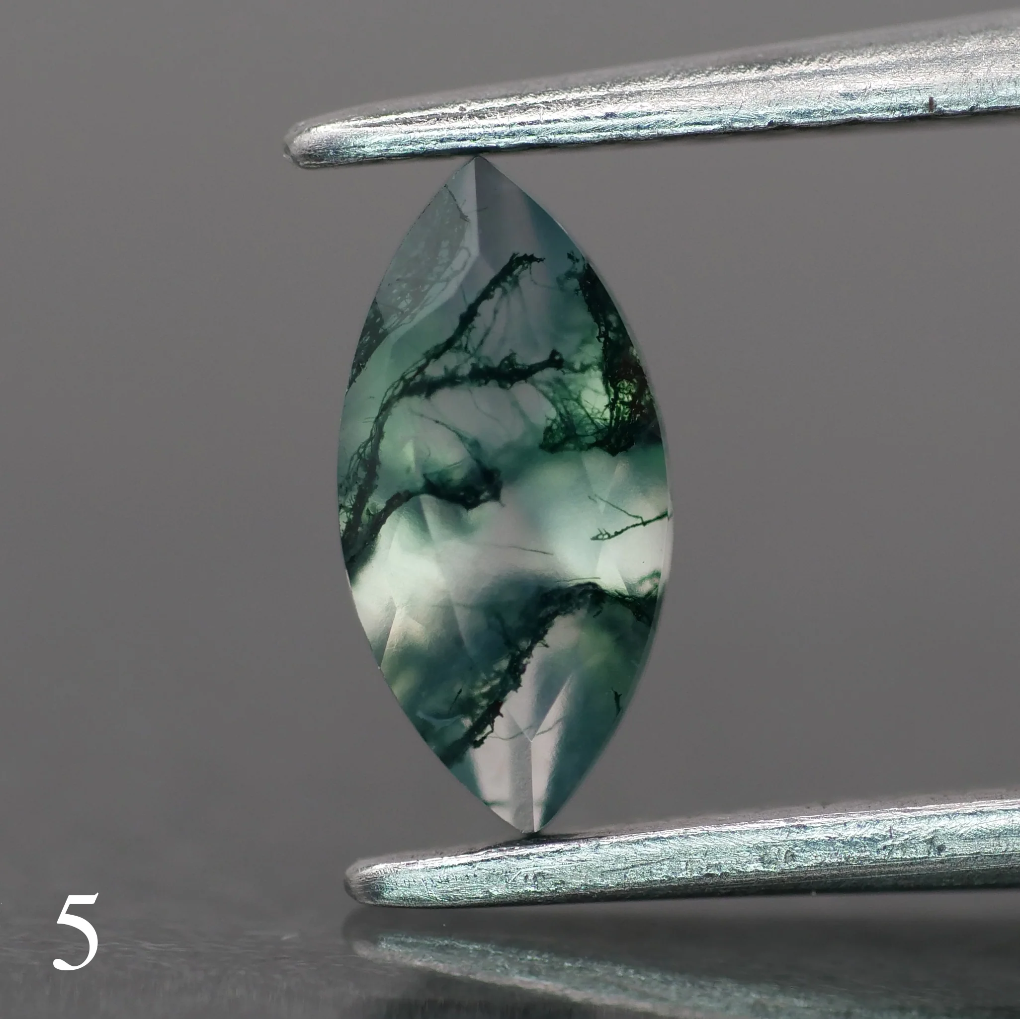Moss agate | green color, marquise-cut, 8x4mm, 0.6ct - choose yours - Image 5