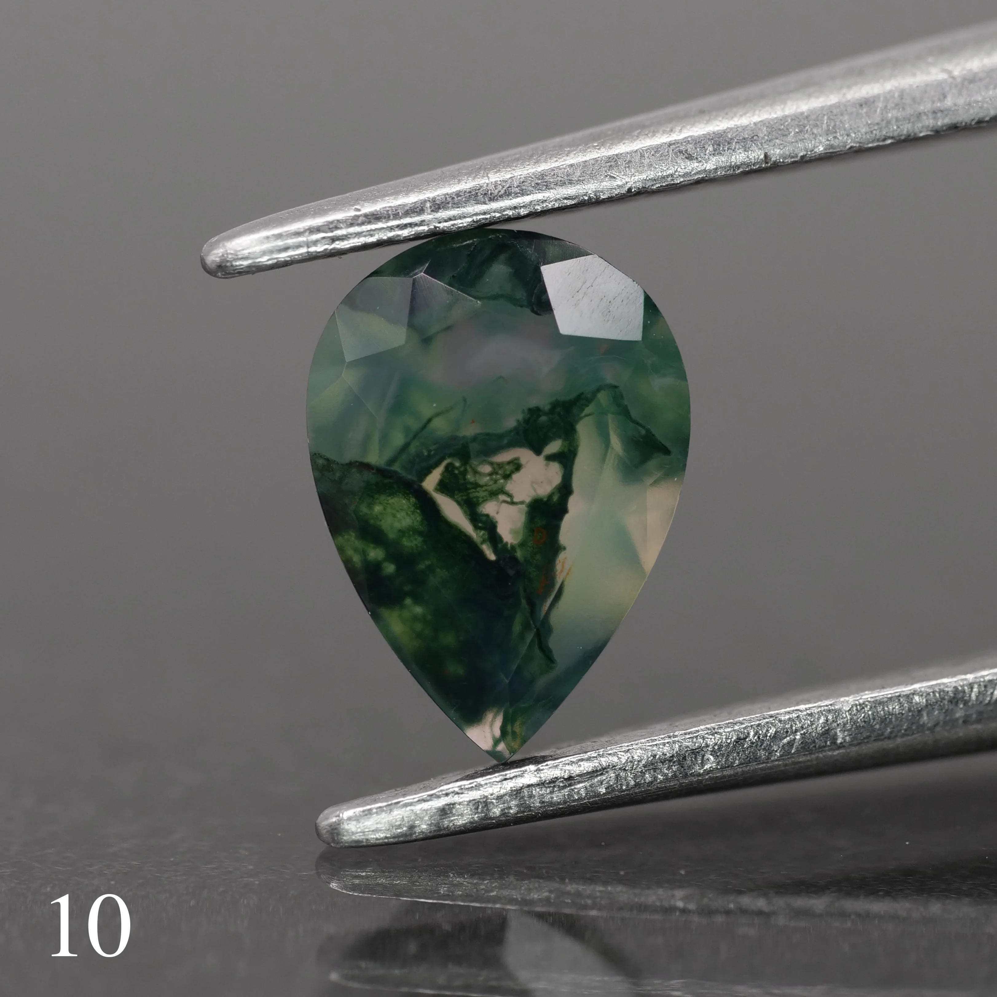 Moss agate | green color, pear-cut, 7x5mm, 0.65ct - choose yours - Image 11