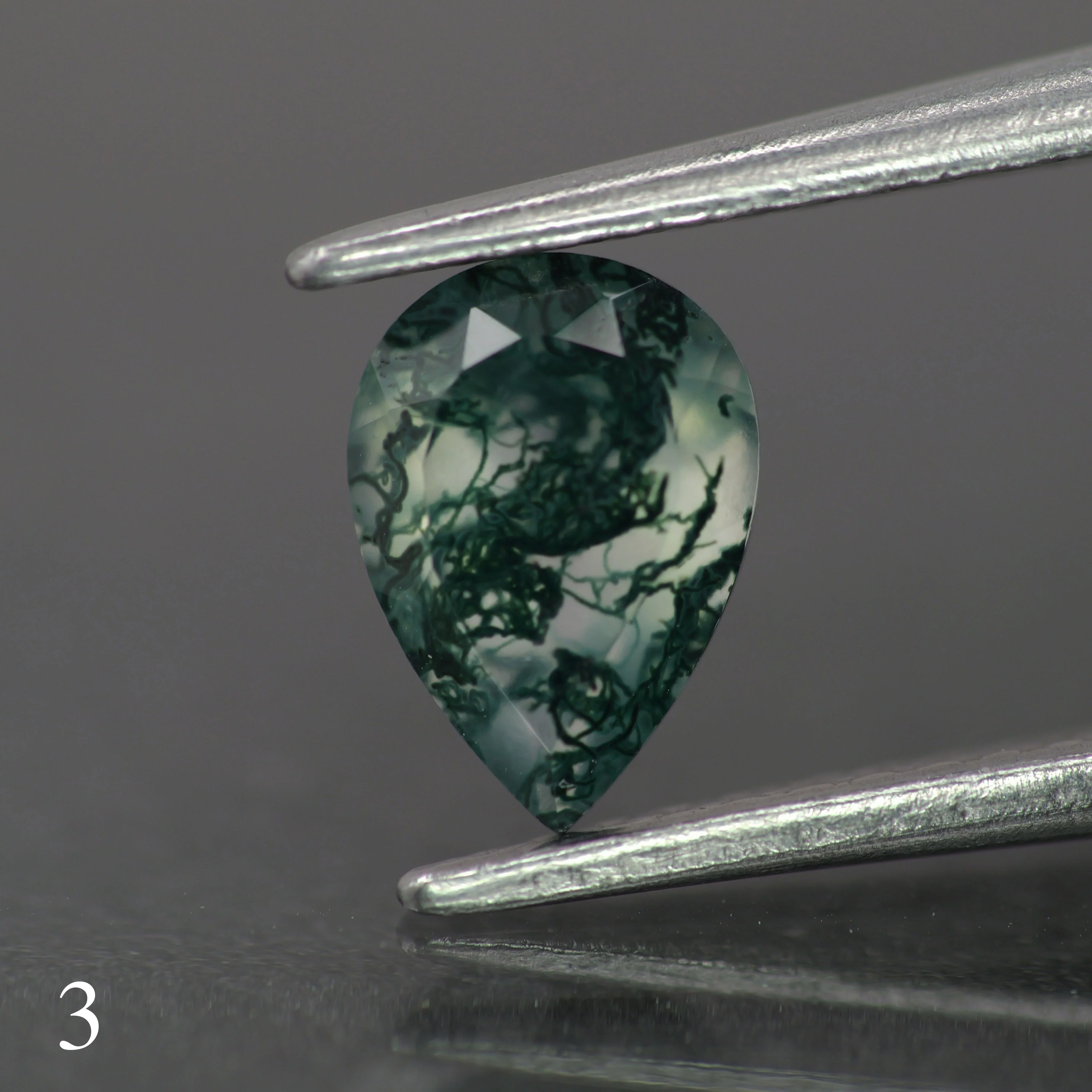 Moss agate | green color, pear-cut, 7x5mm, 0.65ct - choose yours - Image 4